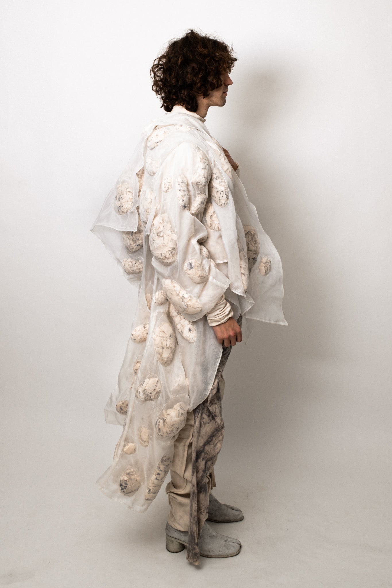 SAMPLE COAGULATED SILK PUFFER UNDYED