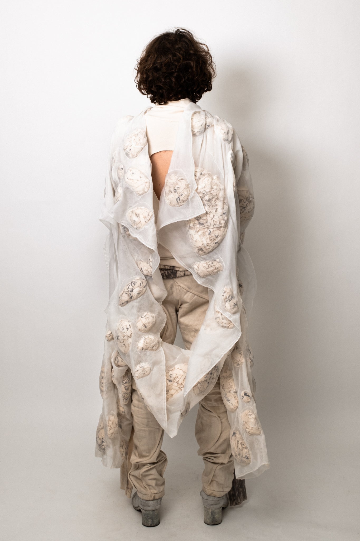 SAMPLE COAGULATED SILK PUFFER UNDYED