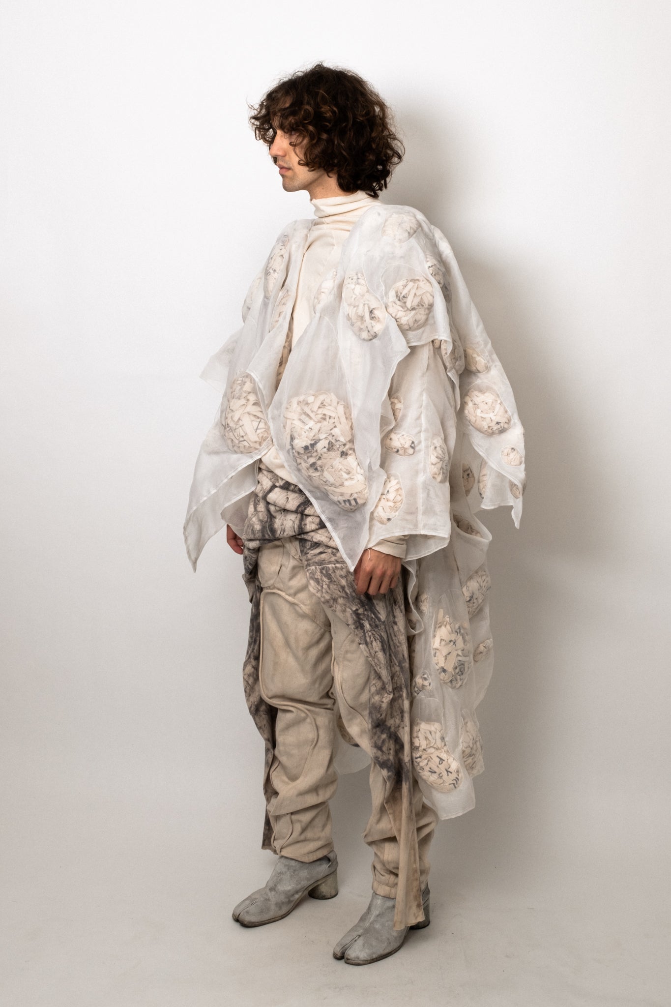 SAMPLE COAGULATED SILK PUFFER UNDYED