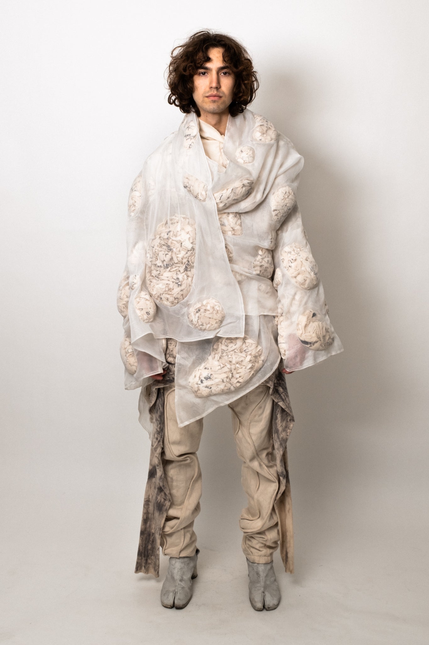 SAMPLE COAGULATED SILK PUFFER UNDYED