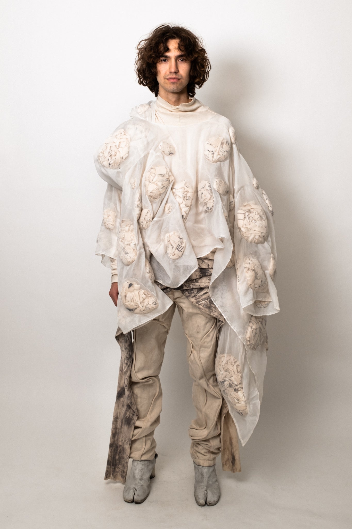 SAMPLE COAGULATED SILK PUFFER UNDYED