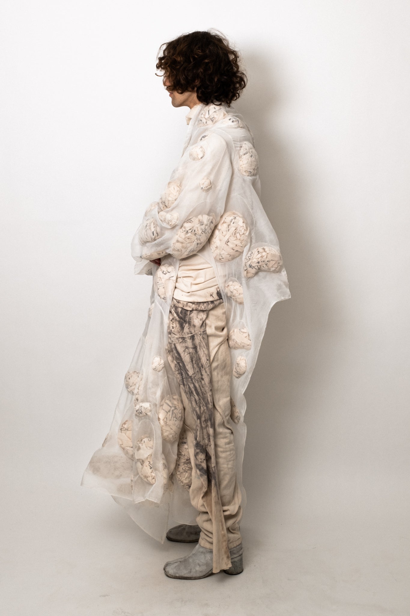 SAMPLE COAGULATED SILK PUFFER UNDYED