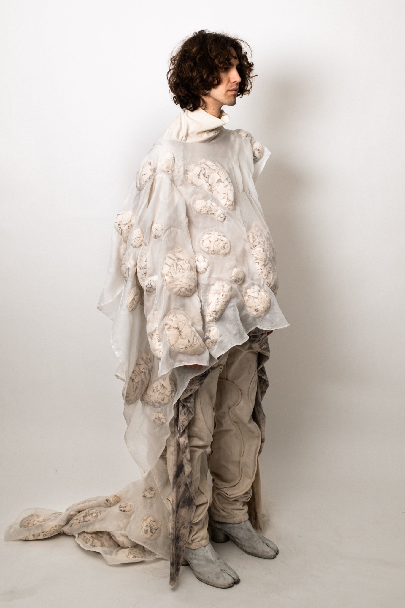 SAMPLE COAGULATED SILK PUFFER UNDYED