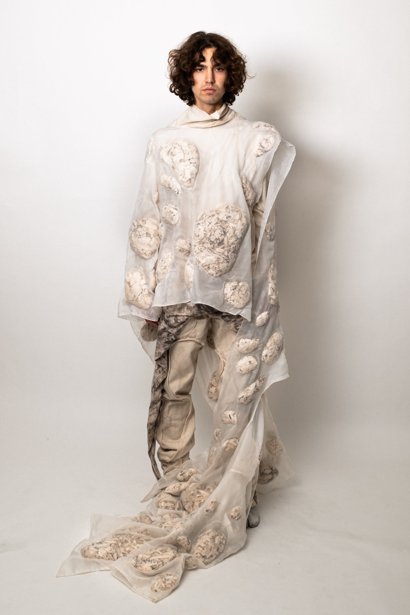 SAMPLE COAGULATED SILK PUFFER UNDYED