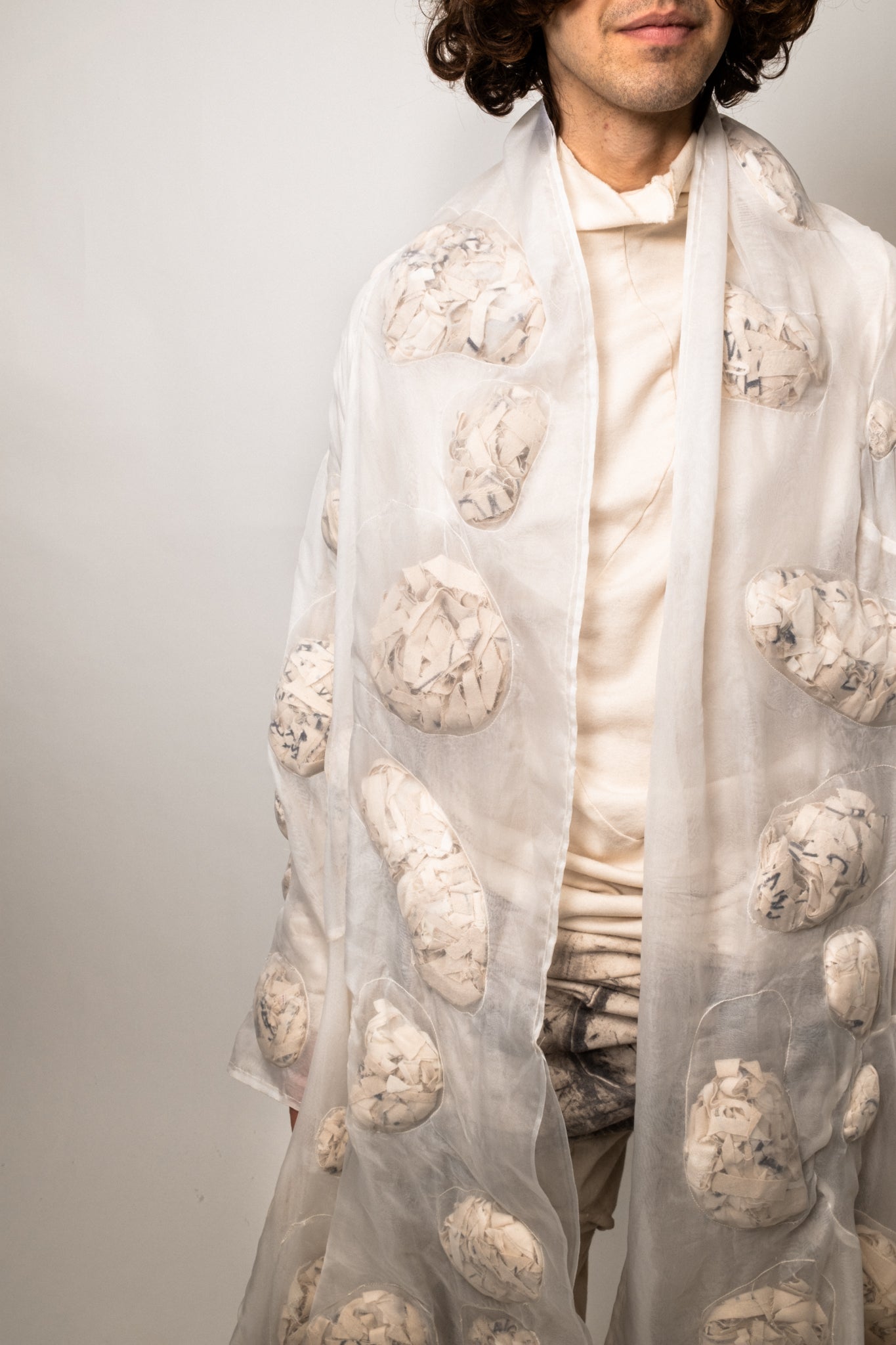 SAMPLE COAGULATED SILK PUFFER UNDYED