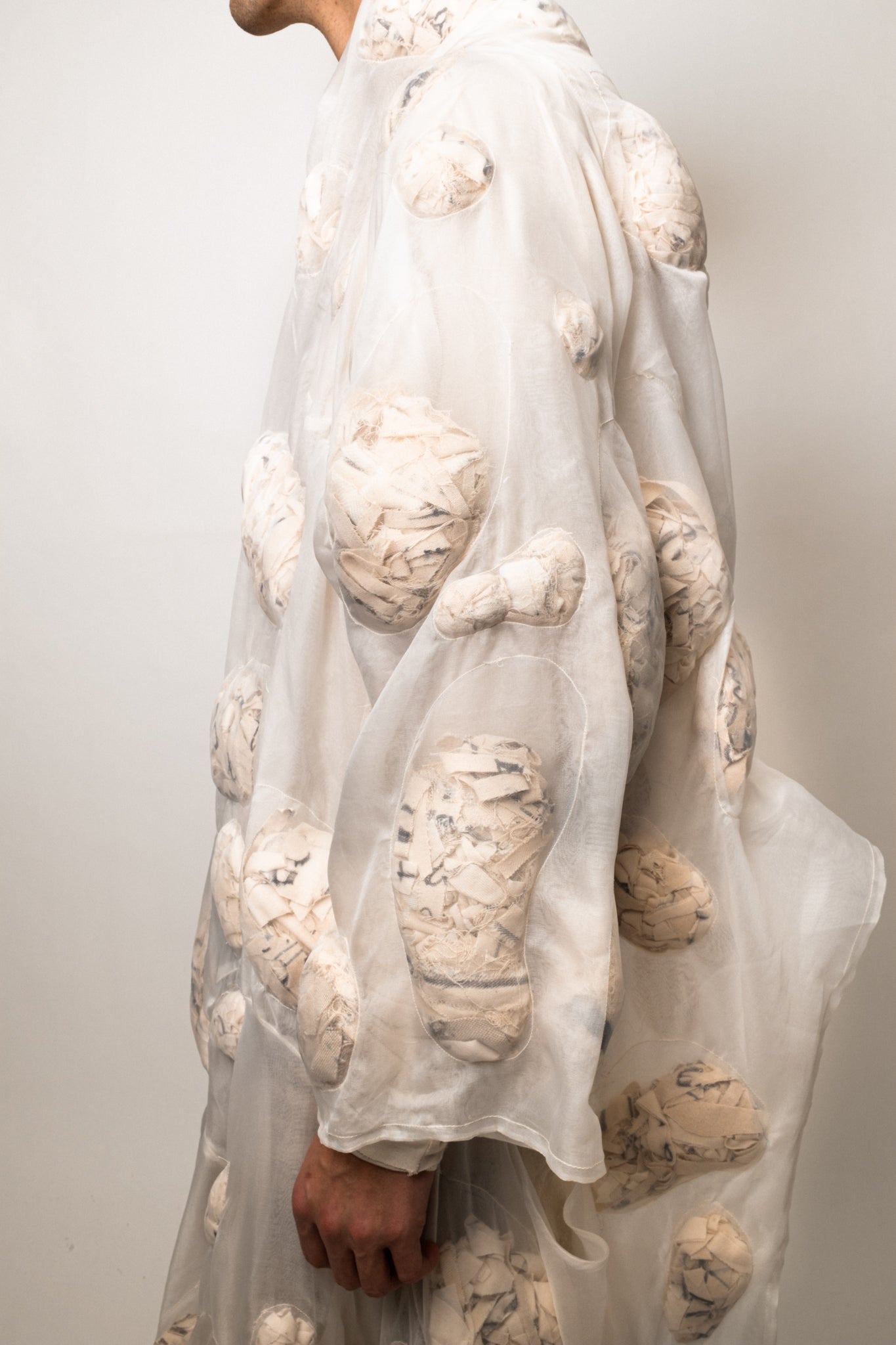 SAMPLE COAGULATED SILK PUFFER UNDYED