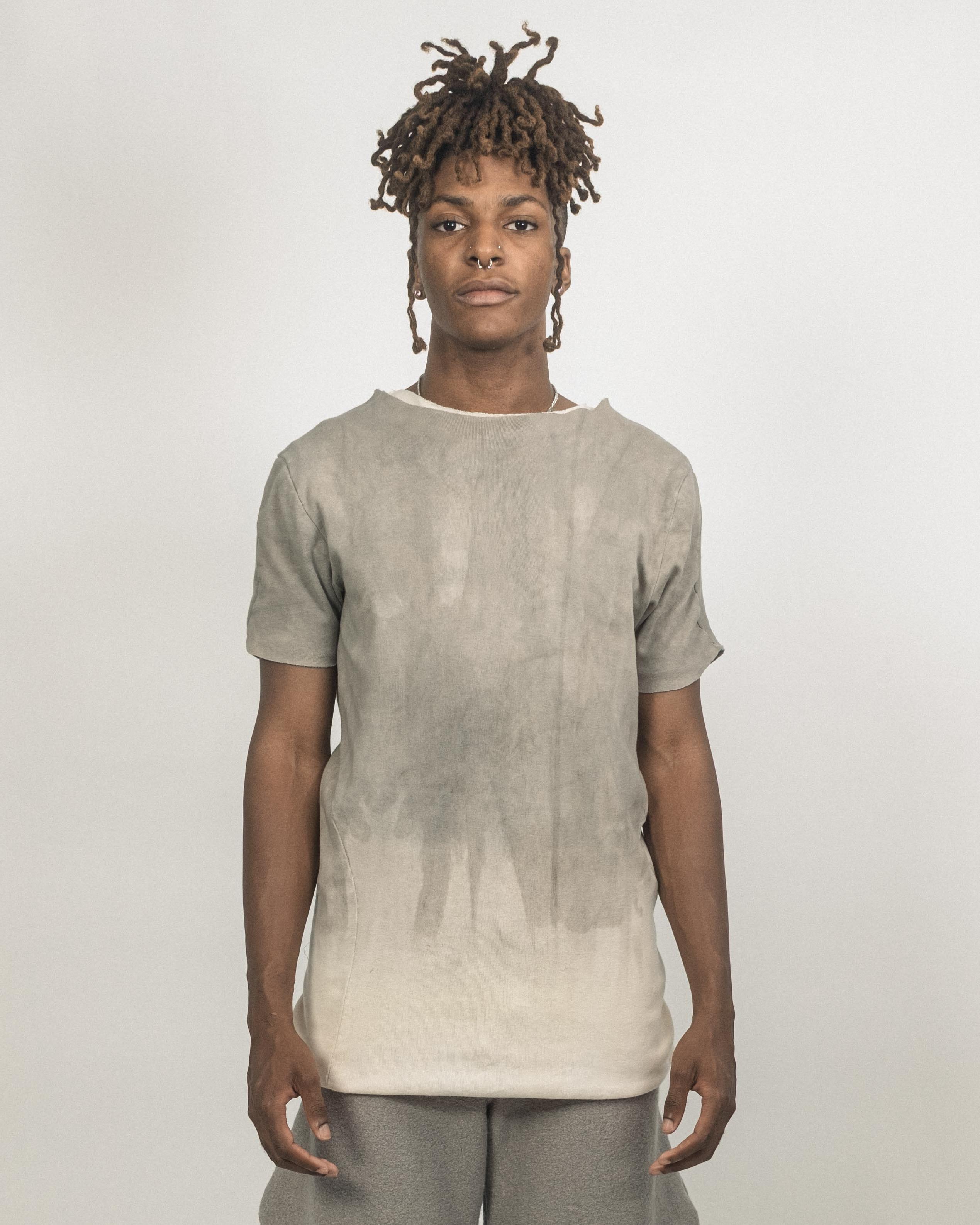 JORDAN ARTHUR SMITH GREY DIP DYED REVERSIBLE T-SHIRT