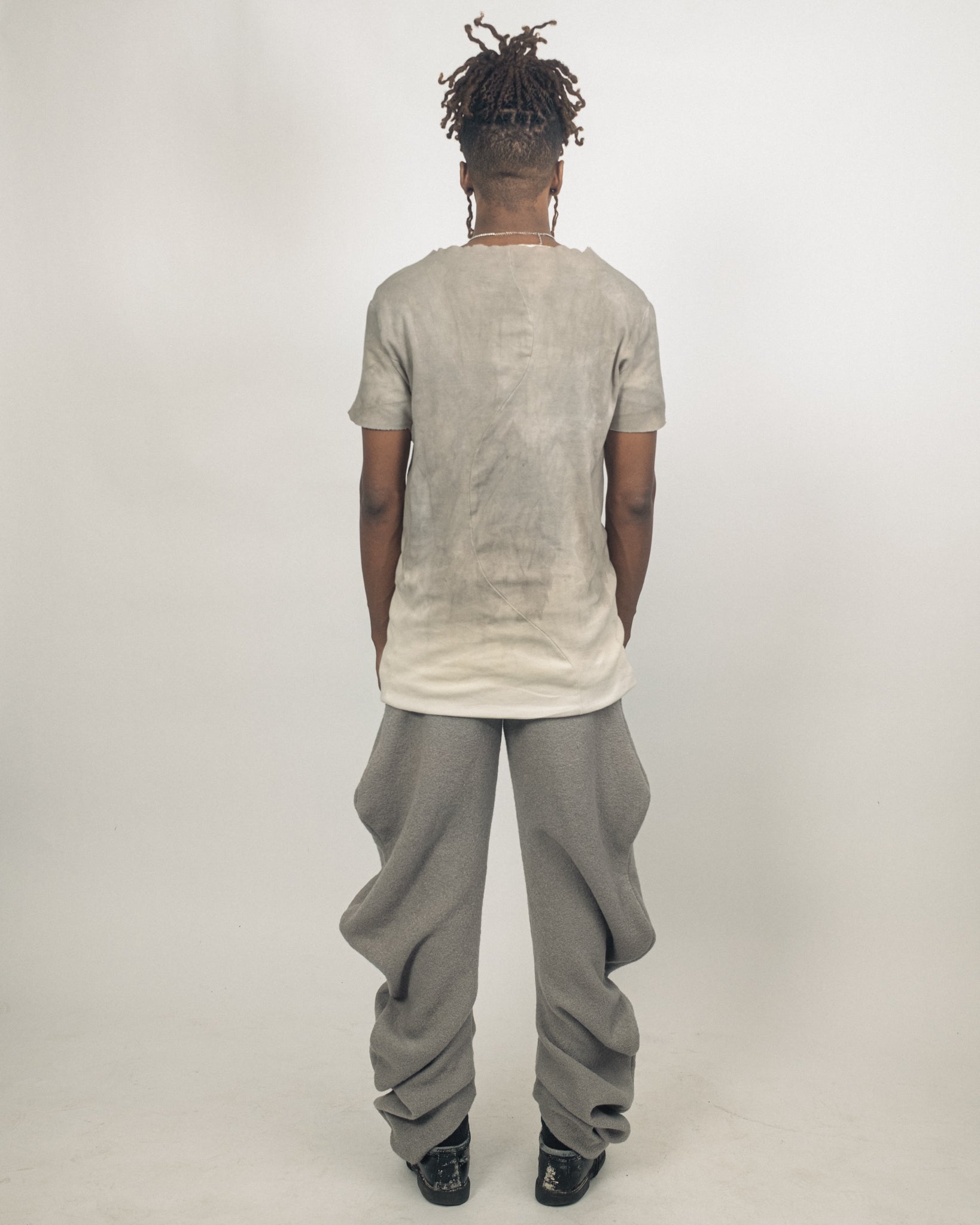 JORDAN ARTHUR SMITH GREY DIP DYED REVERSIBLE T-SHIRT