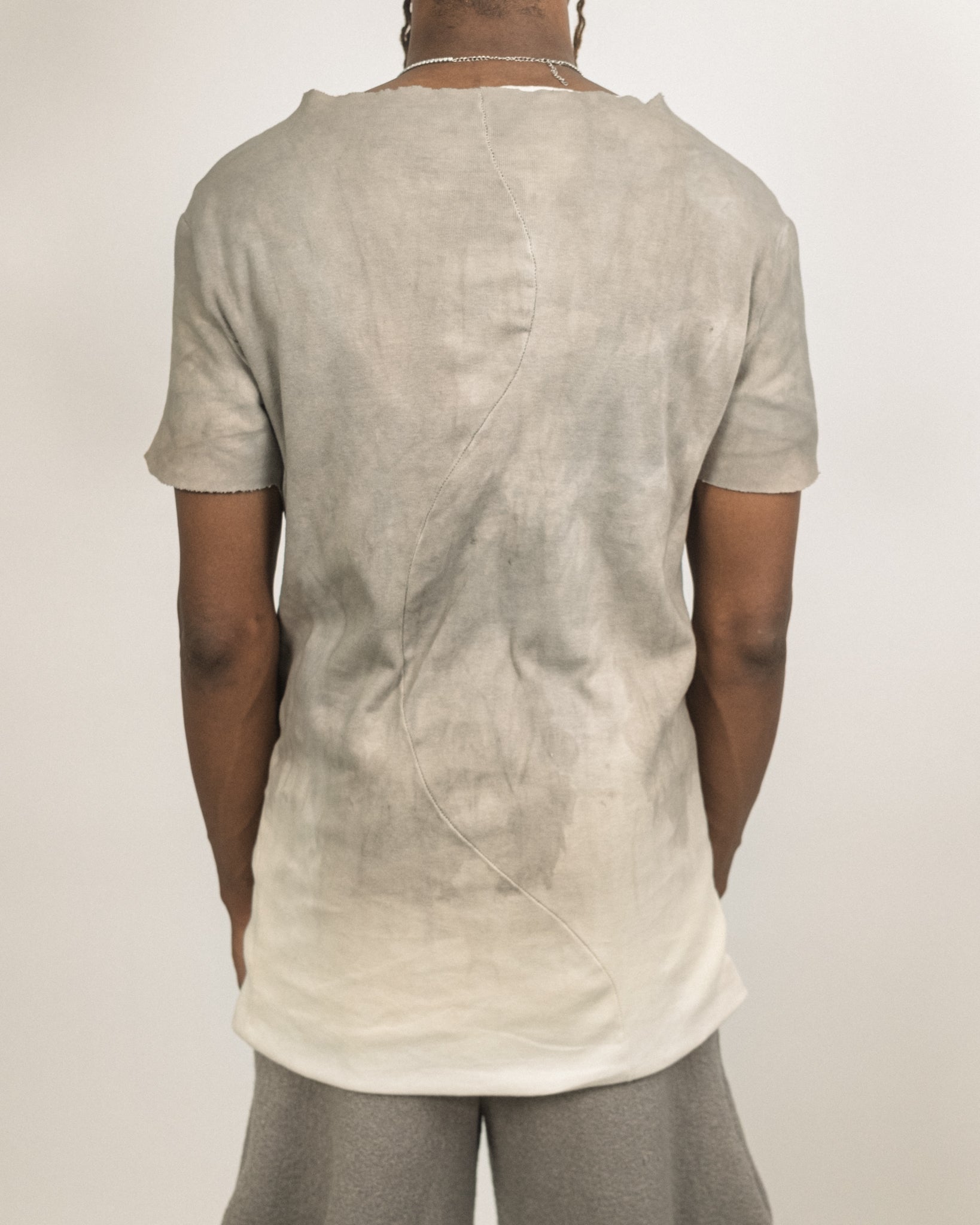 JORDAN ARTHUR SMITH GREY DIP DYED REVERSIBLE T-SHIRT