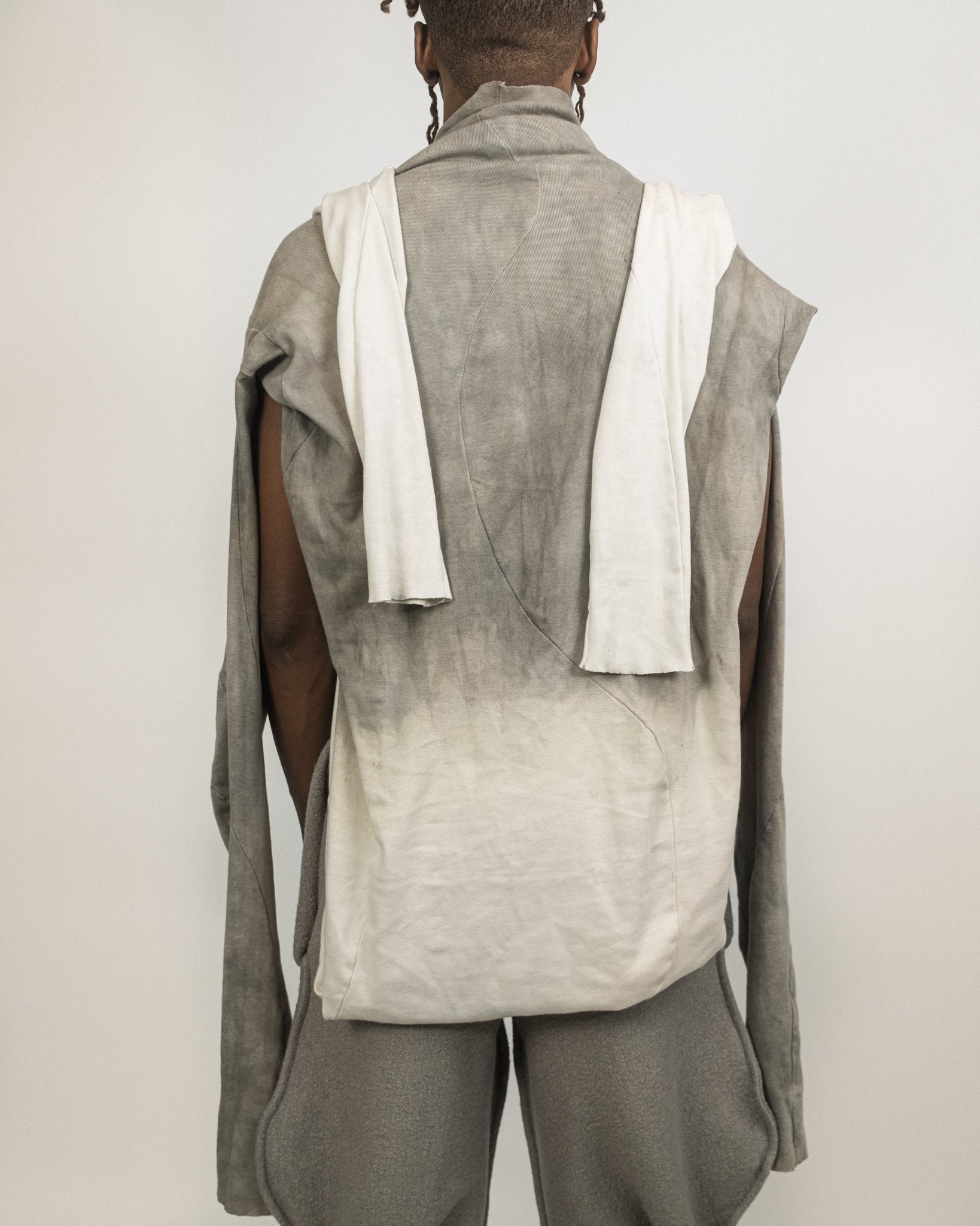 JORDAN ARTHUR SMITH GREY DIP DYED REVERSIBLE TURTLENECK