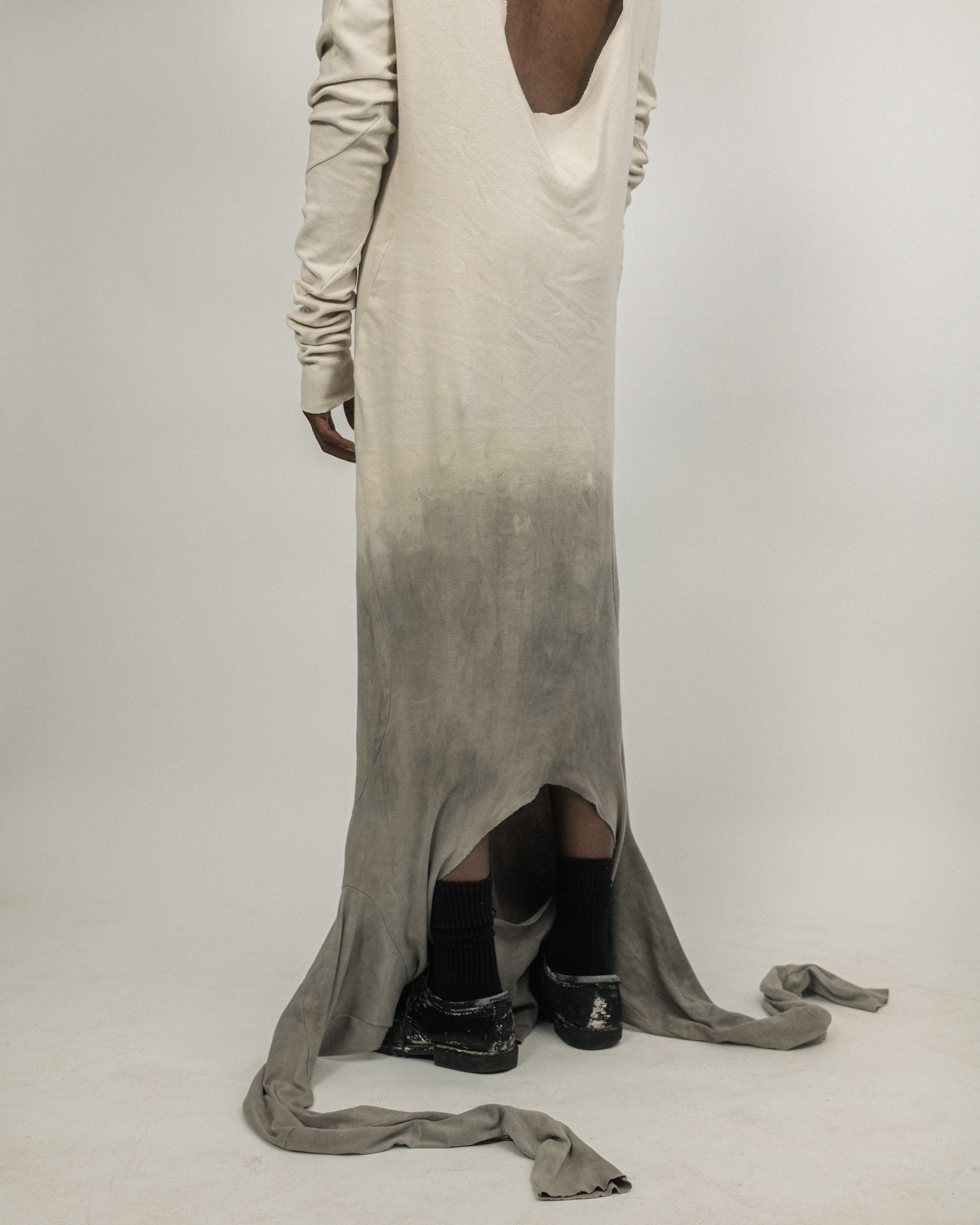 JORDAN ARTHUR SMITH GREY DIP DYED REVERSIBLE TURTLENECK