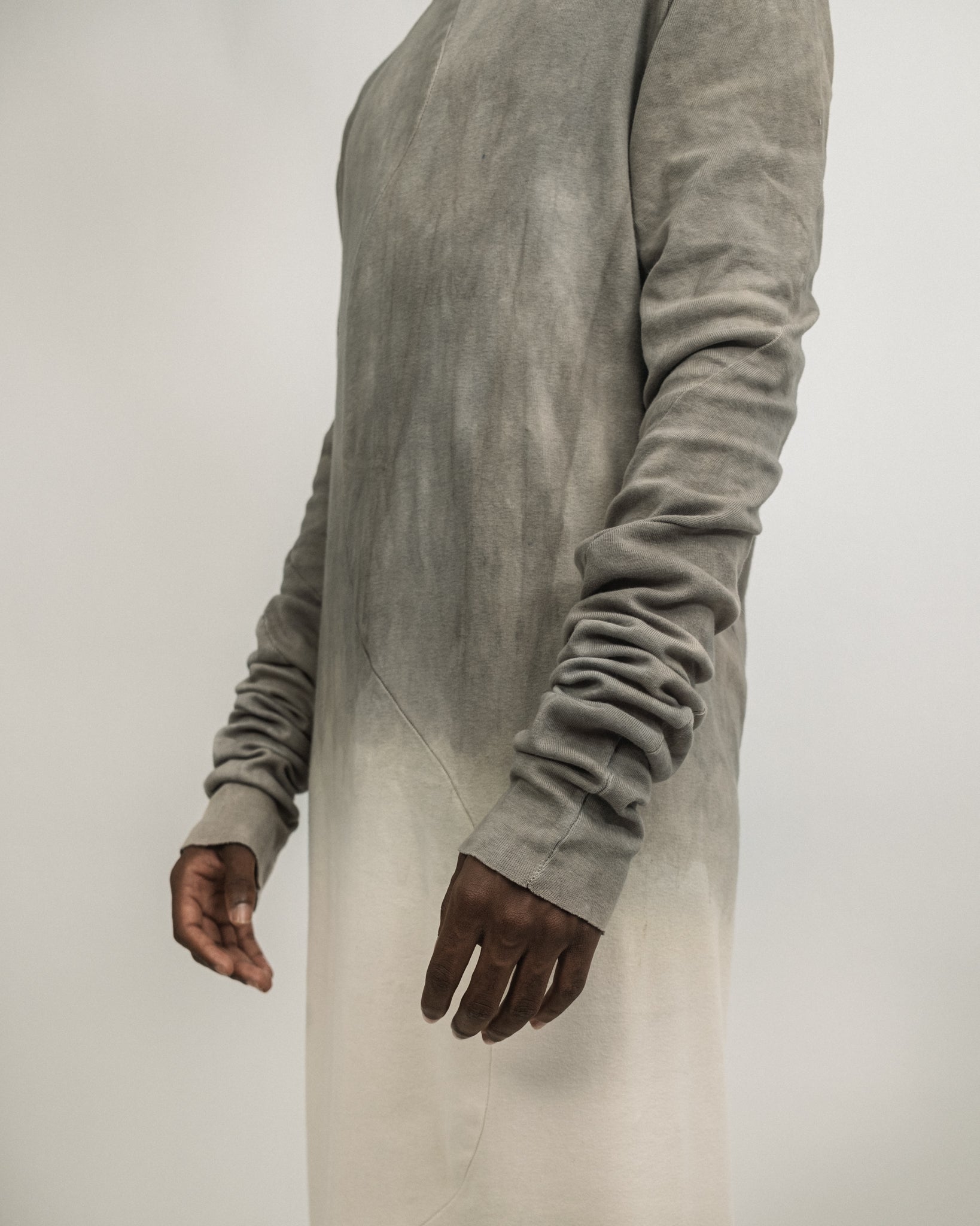 JORDAN ARTHUR SMITH GREY DIP DYED REVERSIBLE TURTLENECK