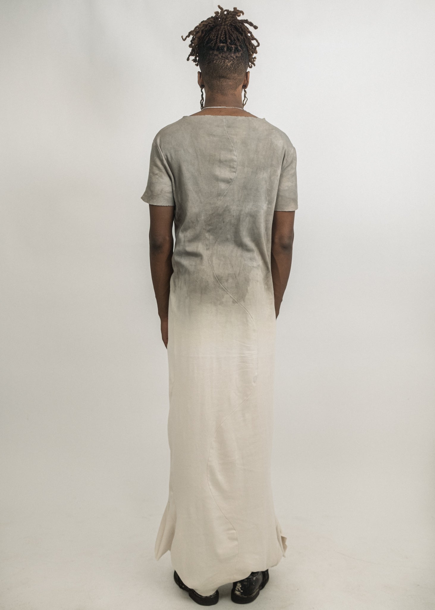 JORDAN ARTHUR SMITH GREY DIP DYED REVERSIBLE T-SHIRT