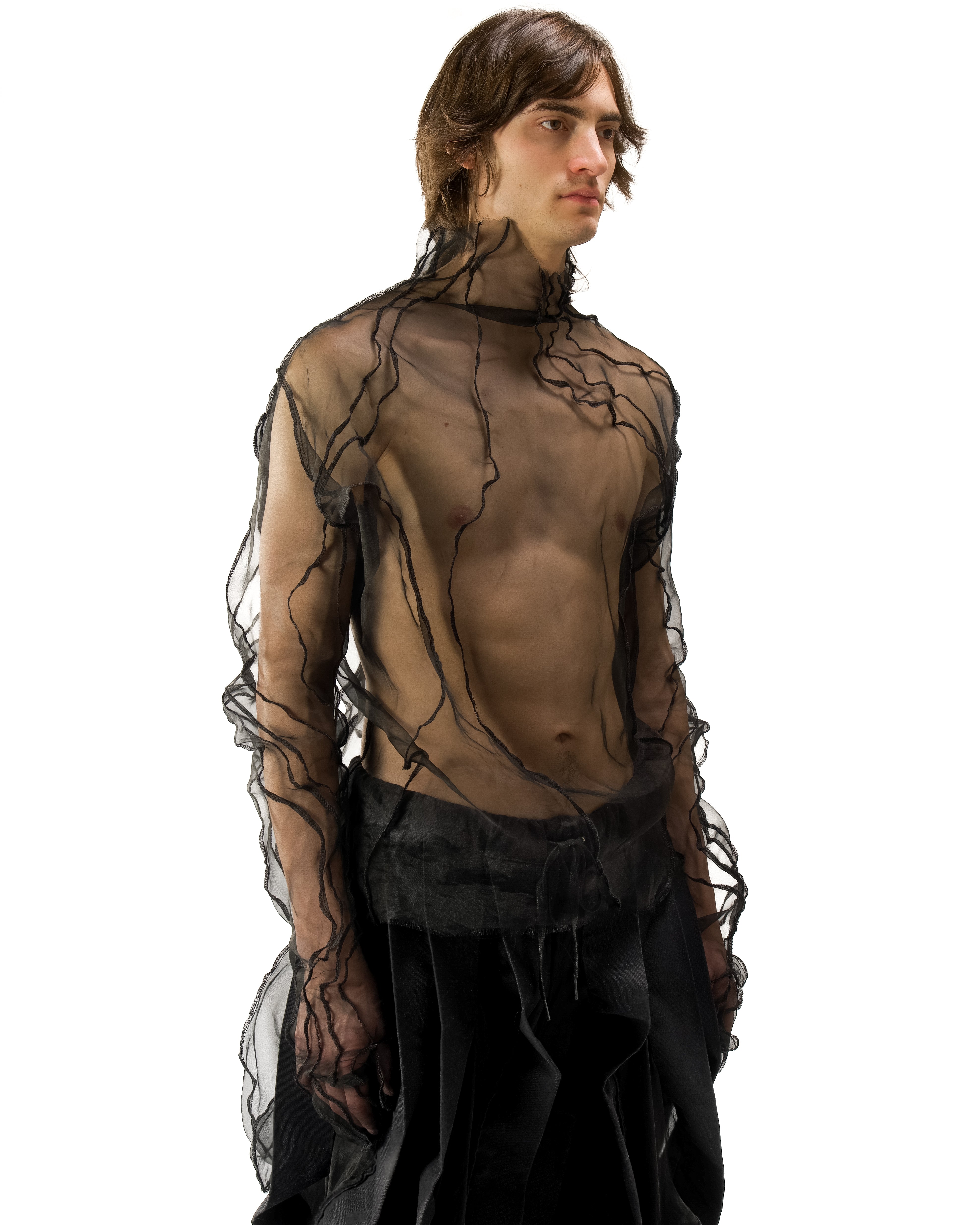 BLACK REVERSIBLE VENA GLOVE TOP