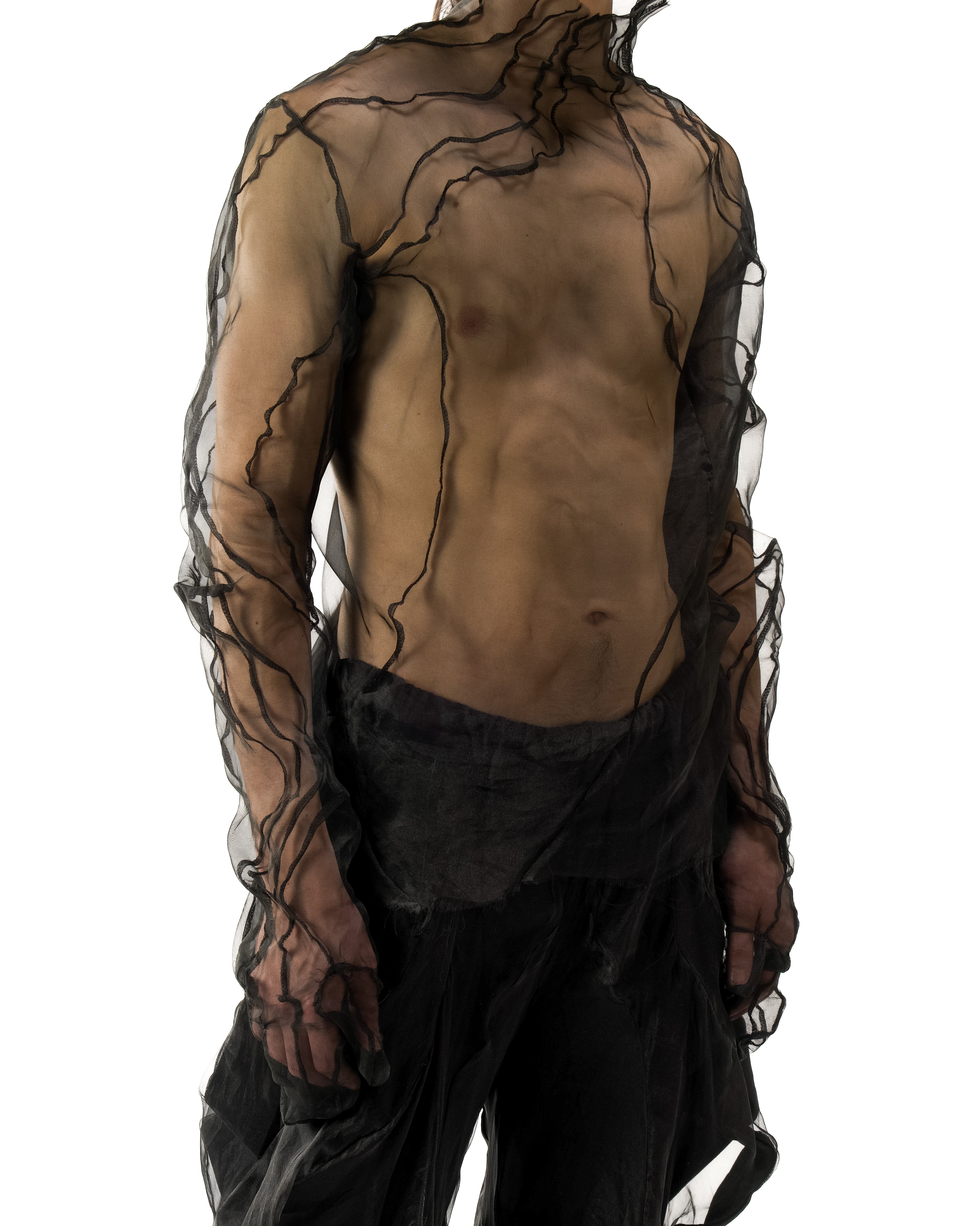 BLACK REVERSIBLE VENA GLOVE TOP