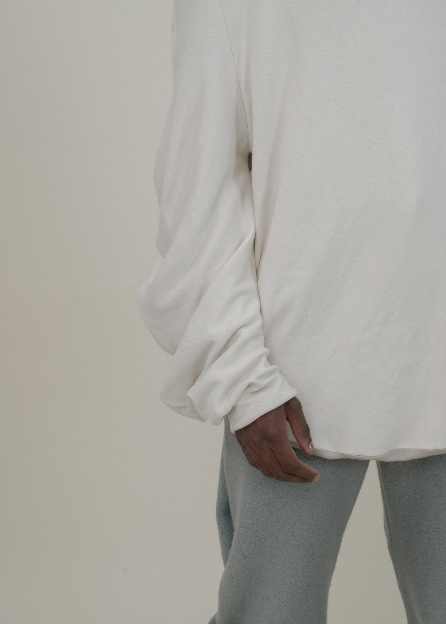 SAMPLE GREY DIP DYED  REVERSIBLE CIRCLE SWEATER