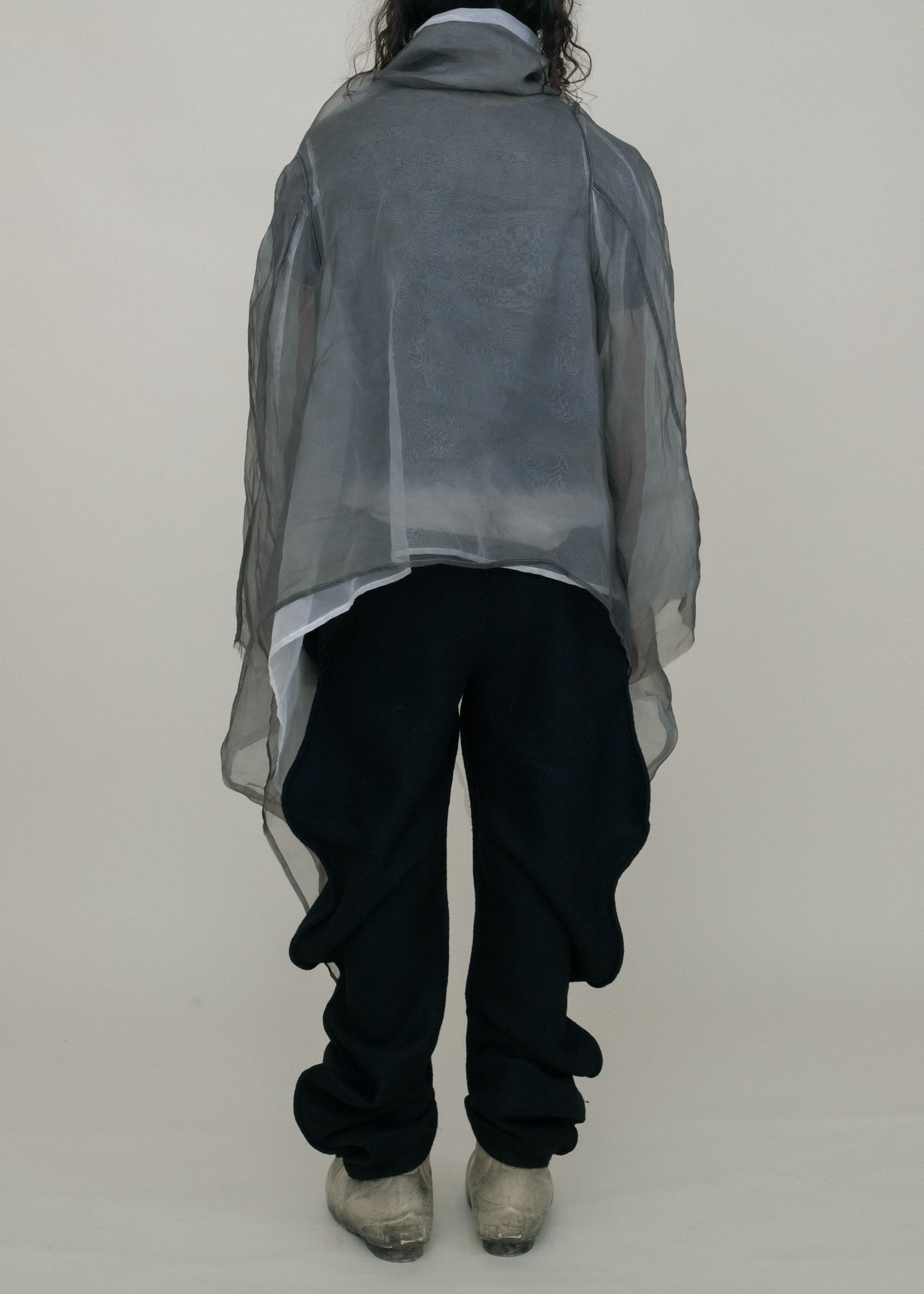 SAMPLE BLACK DIP DYED SILK ORGANZA SHELL