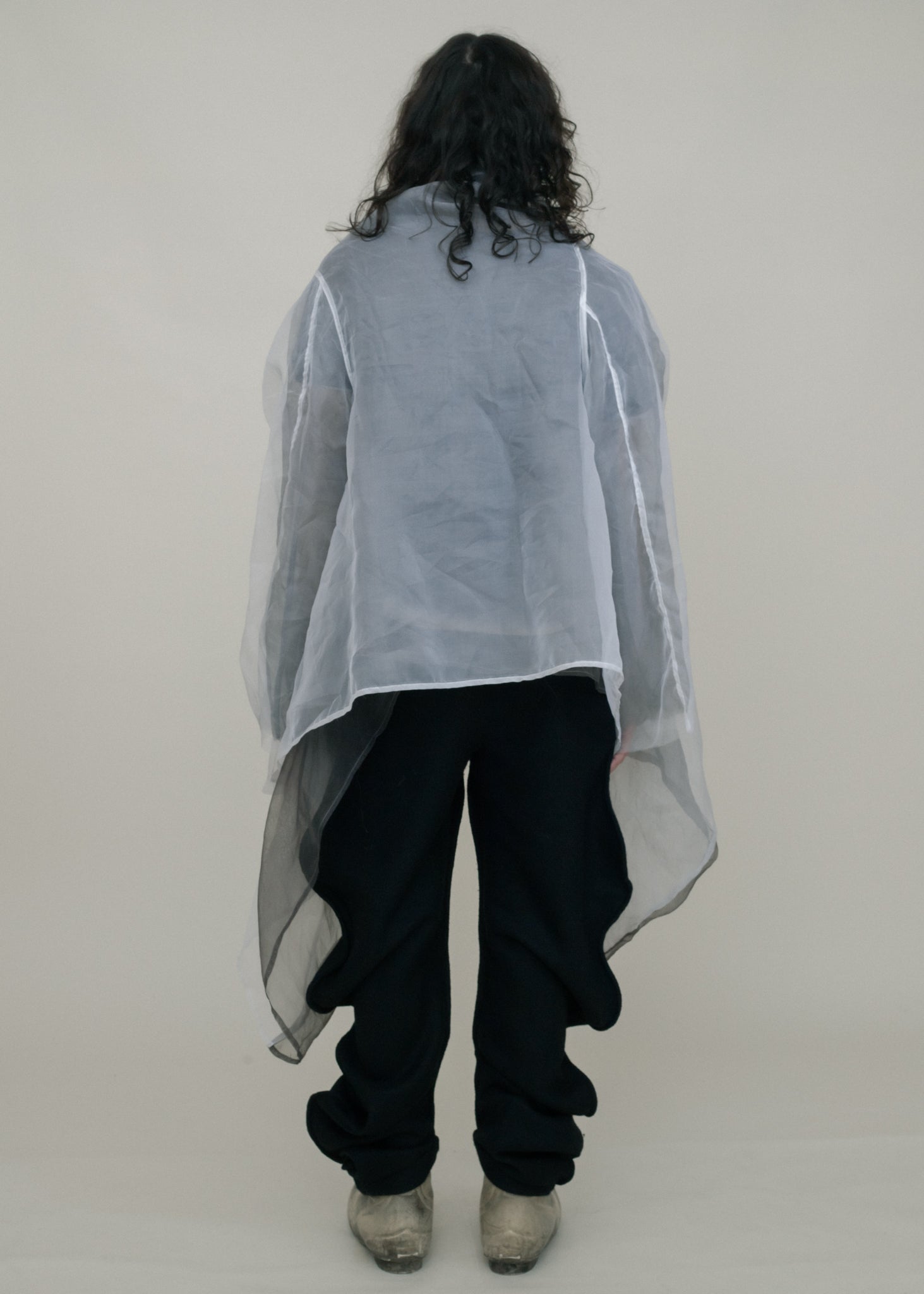 SAMPLE BLACK DIP DYED SILK ORGANZA SHELL