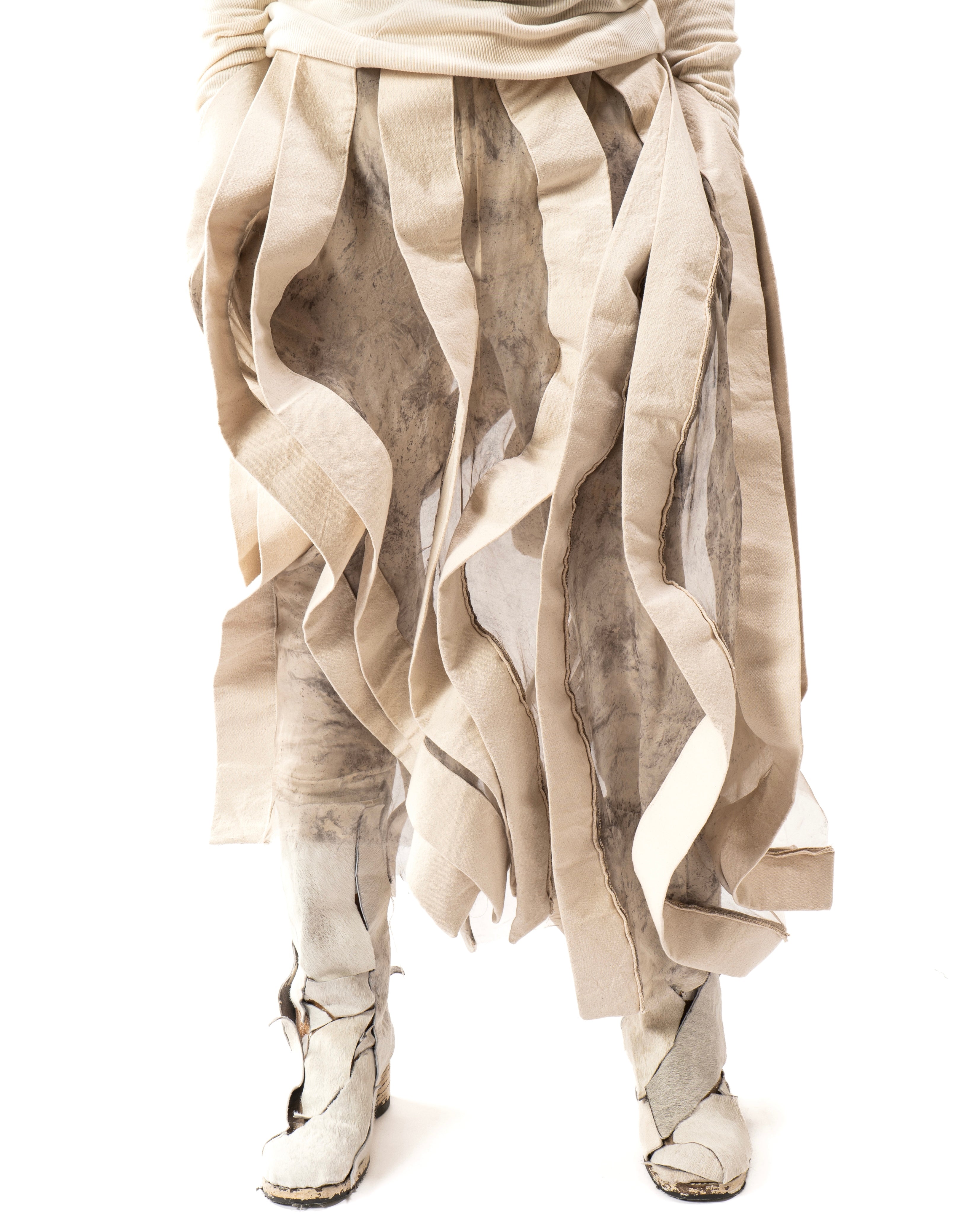 OXIDIZED IRON REVERSIBLE POST HUMAN SKIRT