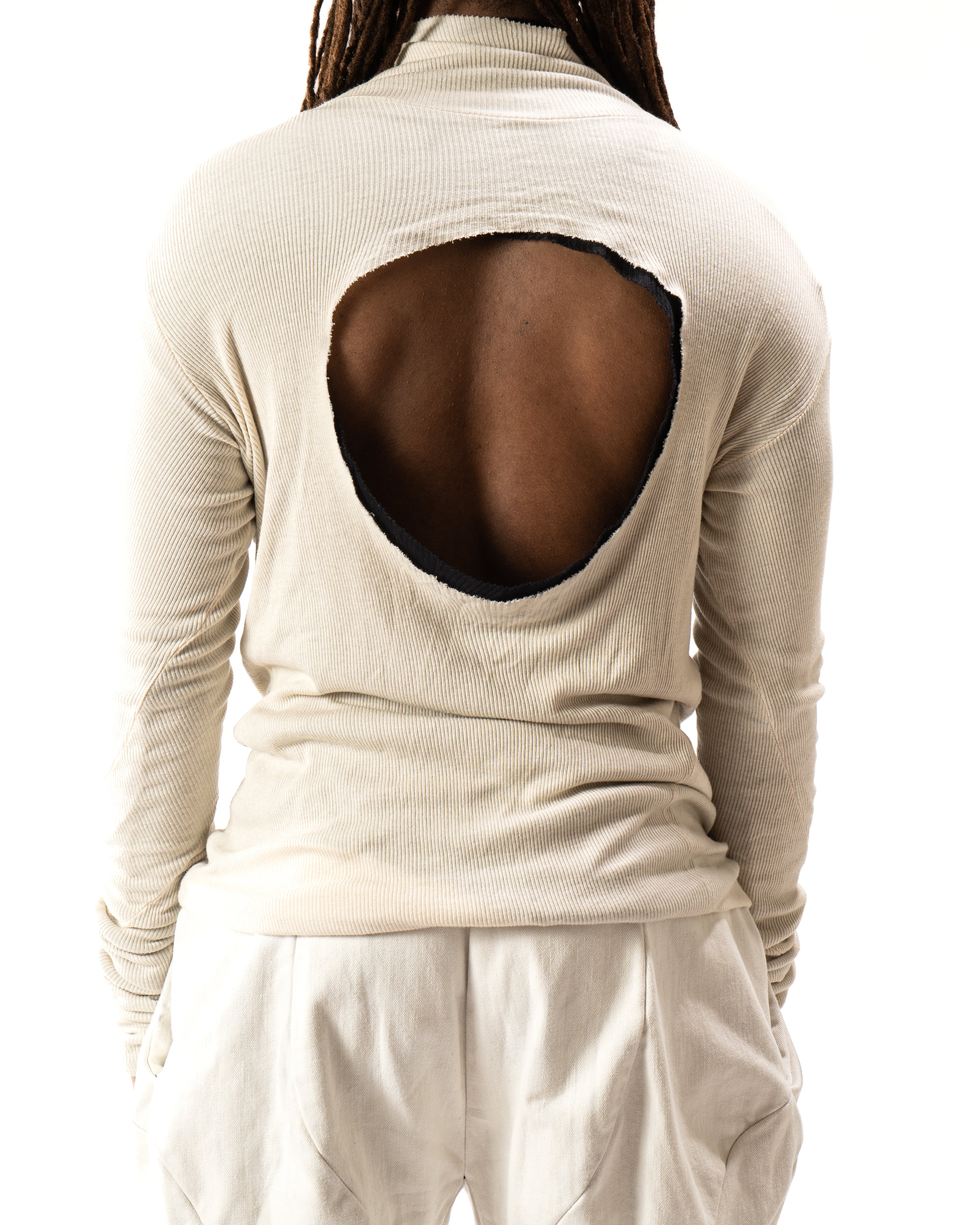 BLACK REVERSIBLE SPLIT TURTLENECK