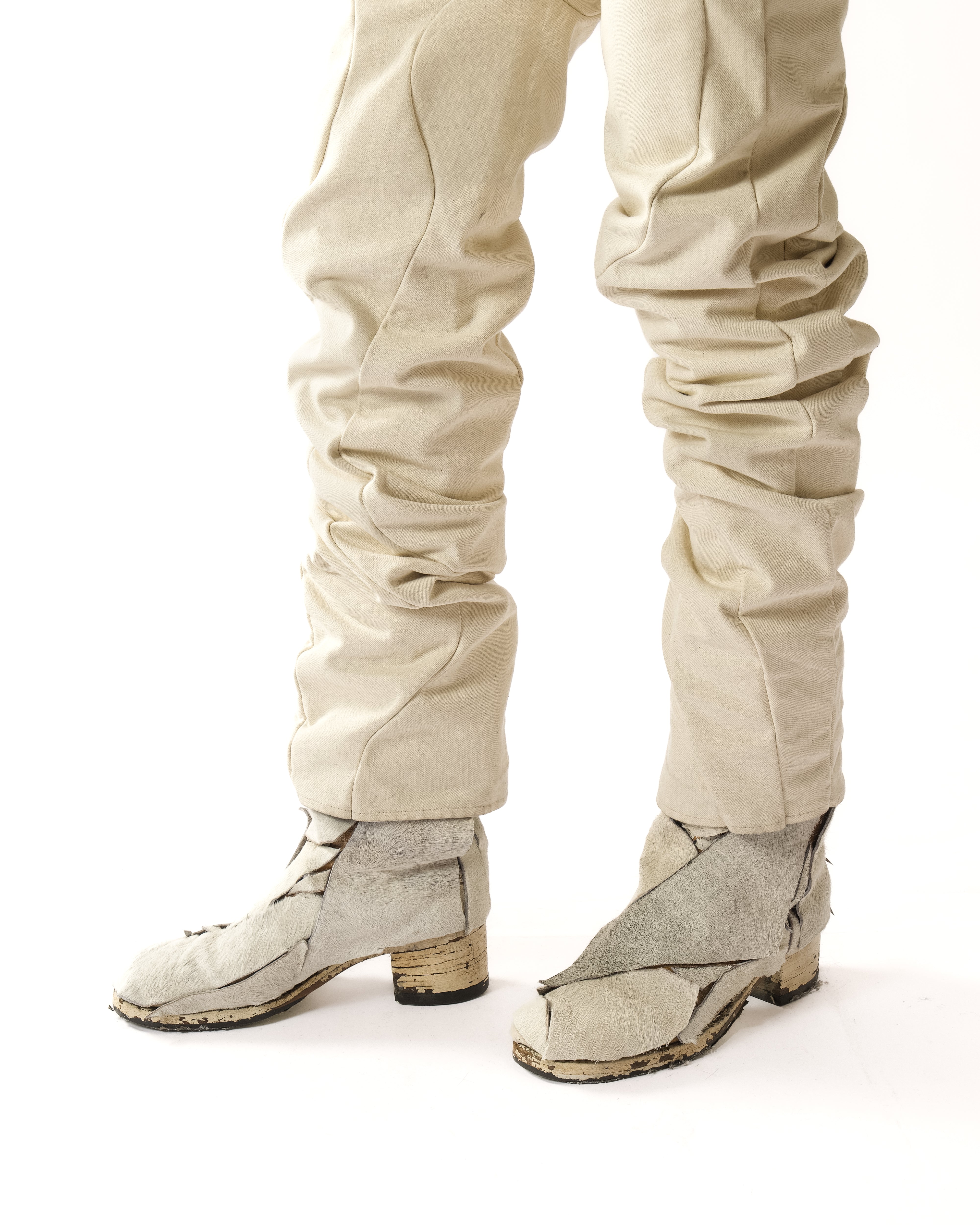 WAXED REVERSIBLE RAW EDGE ORGANIC JEANS