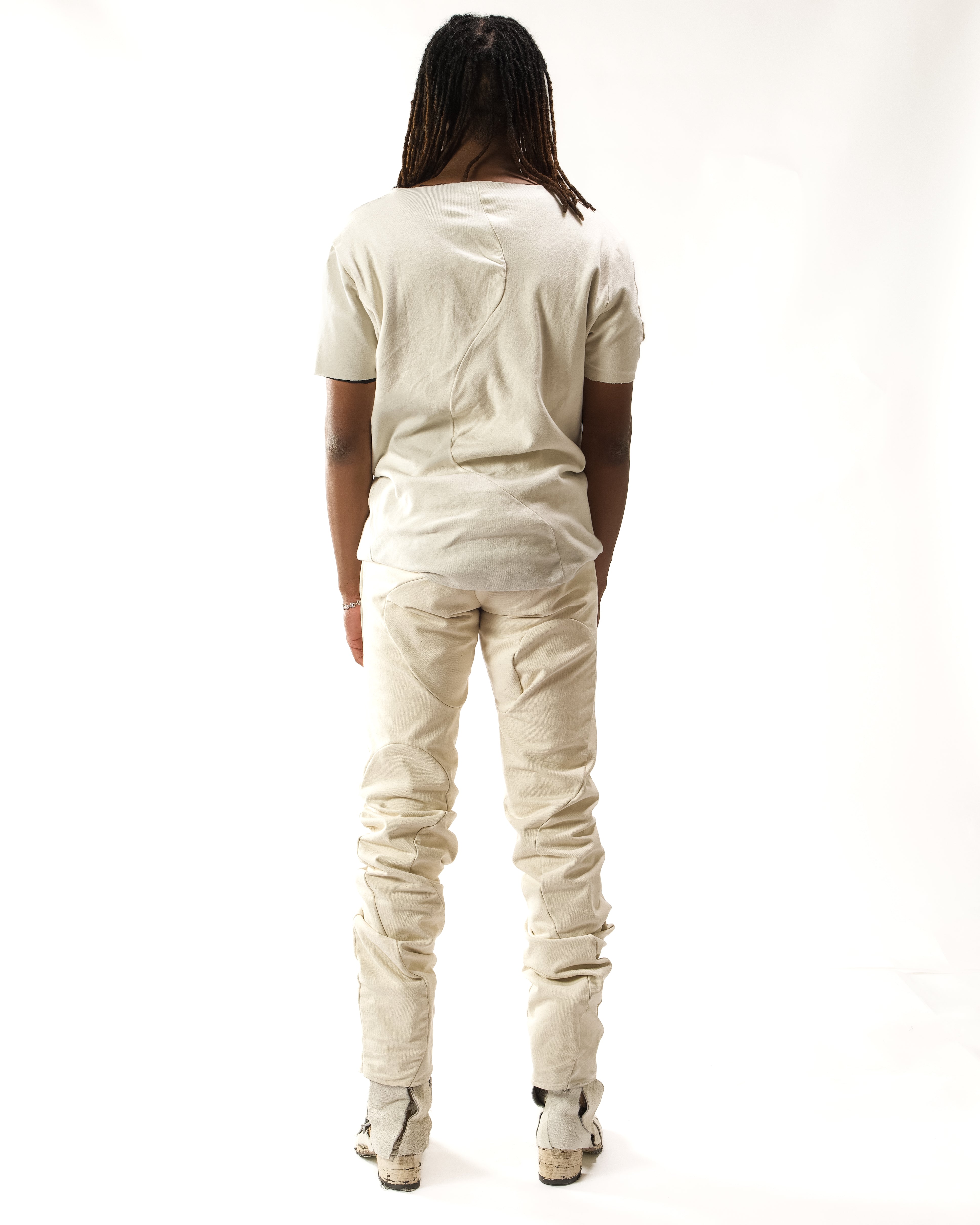 WAXED REVERSIBLE RAW EDGE ORGANIC JEANS