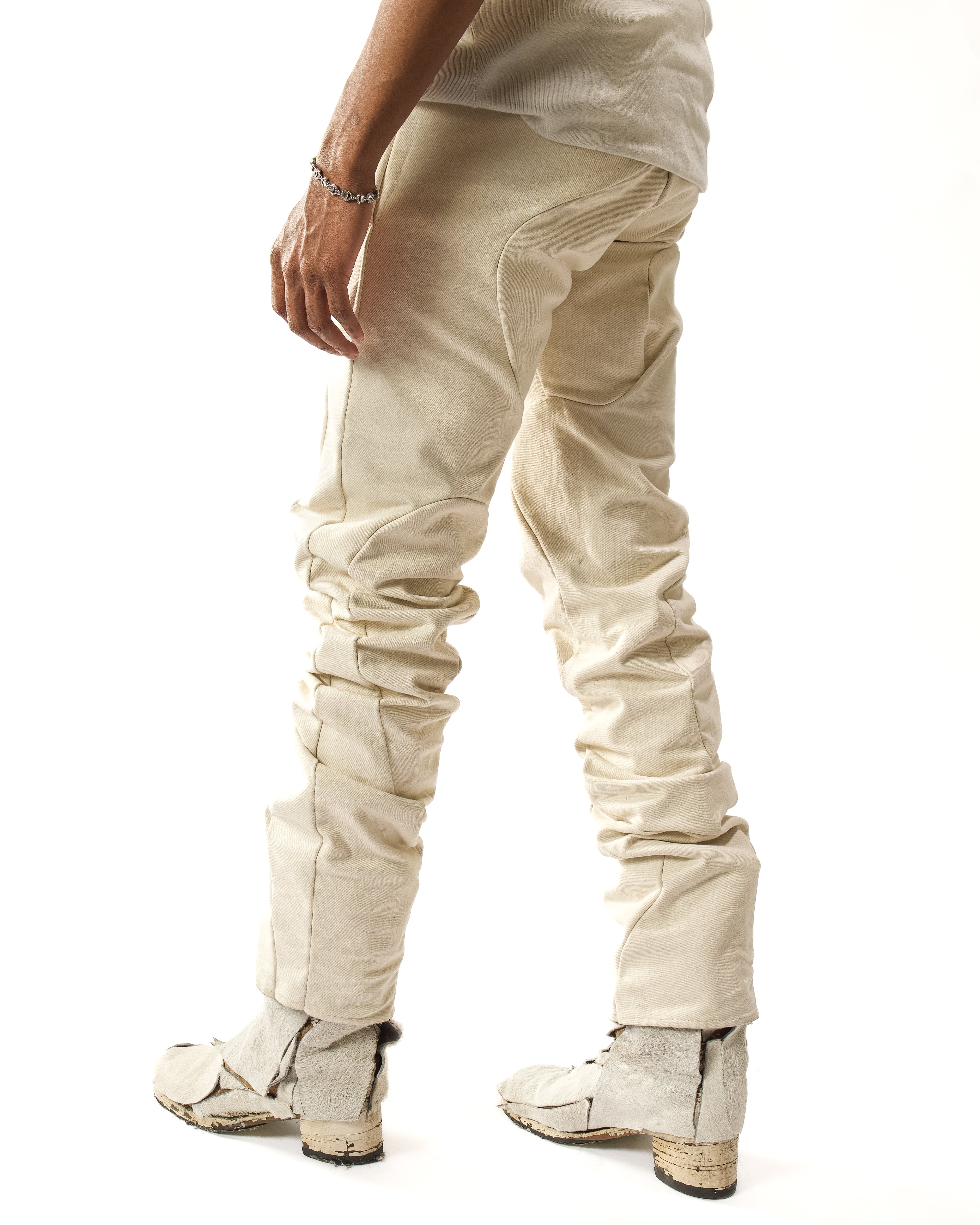 WAXED REVERSIBLE RAW EDGE ORGANIC JEANS