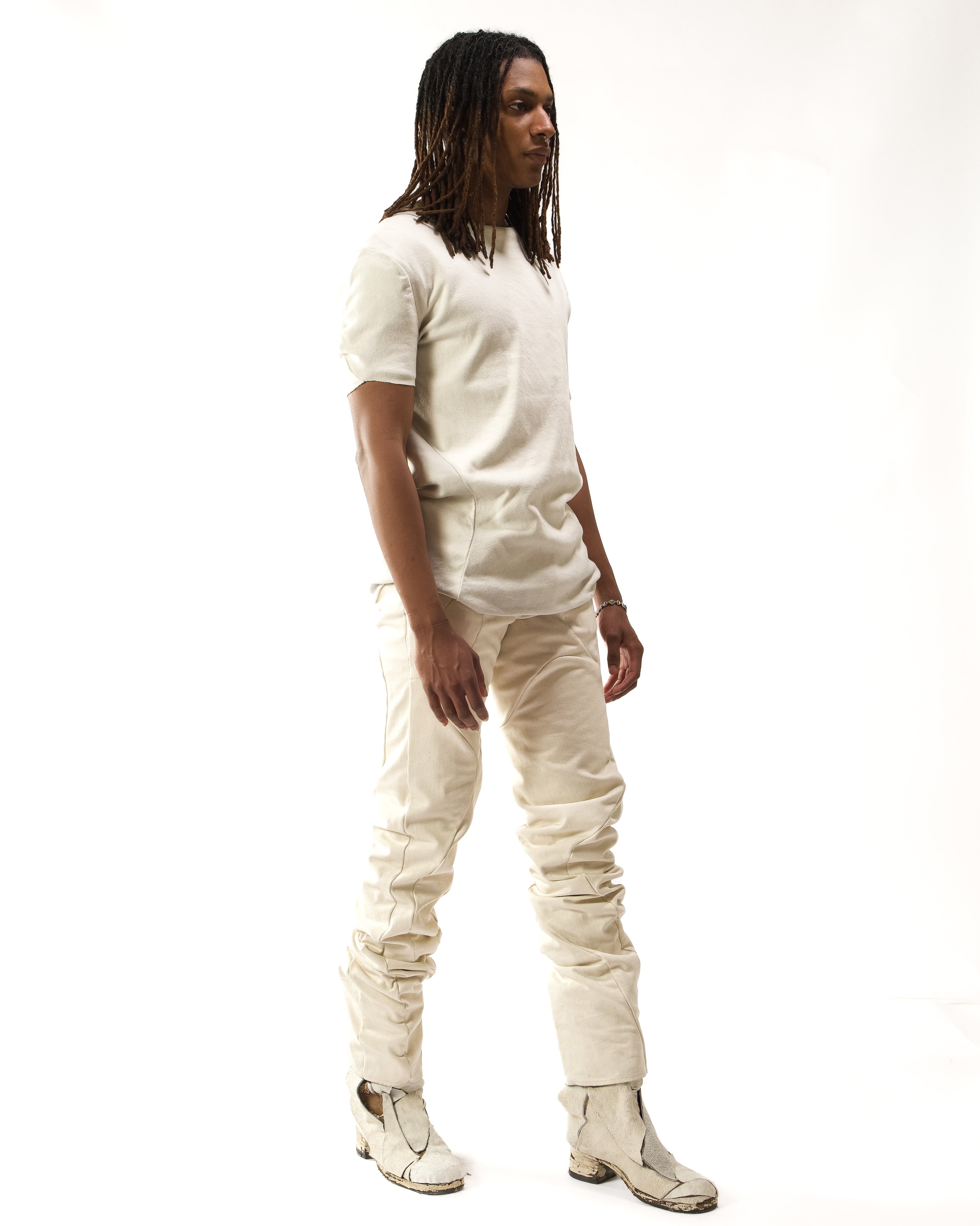 WAXED REVERSIBLE RAW EDGE ORGANIC JEANS