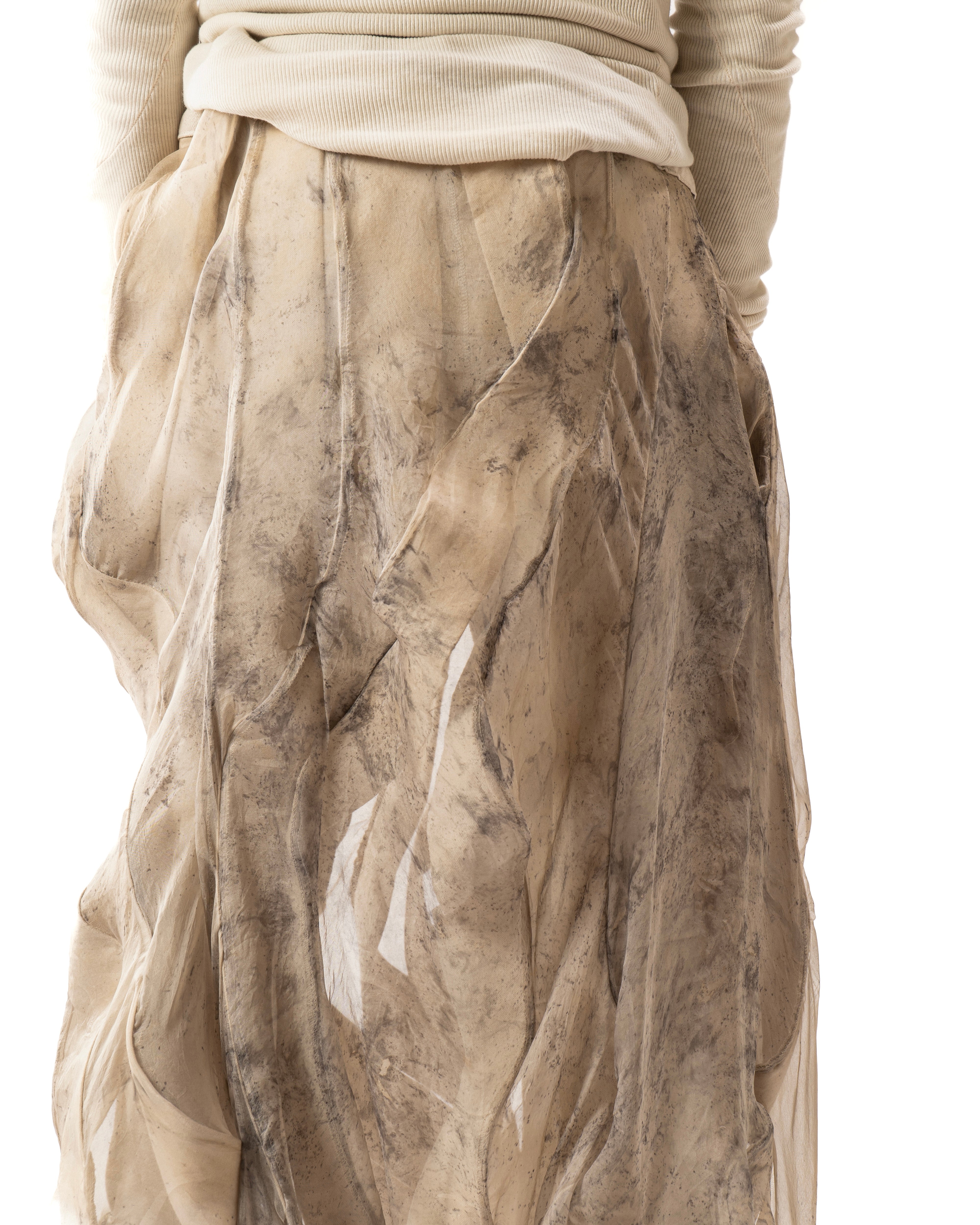 OXIDIZED IRON REVERSIBLE POST HUMAN SKIRT