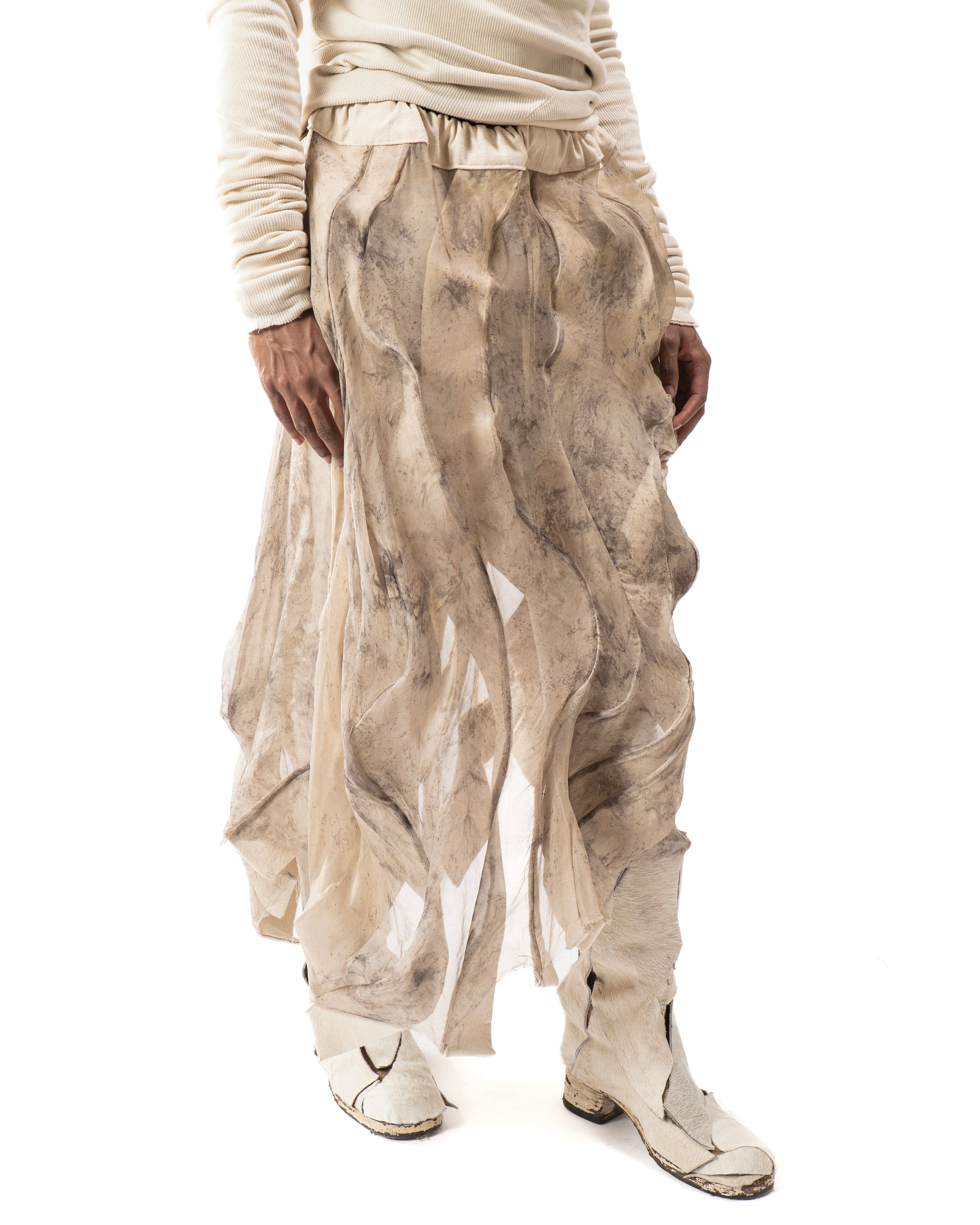 OXIDIZED IRON REVERSIBLE POST HUMAN SKIRT