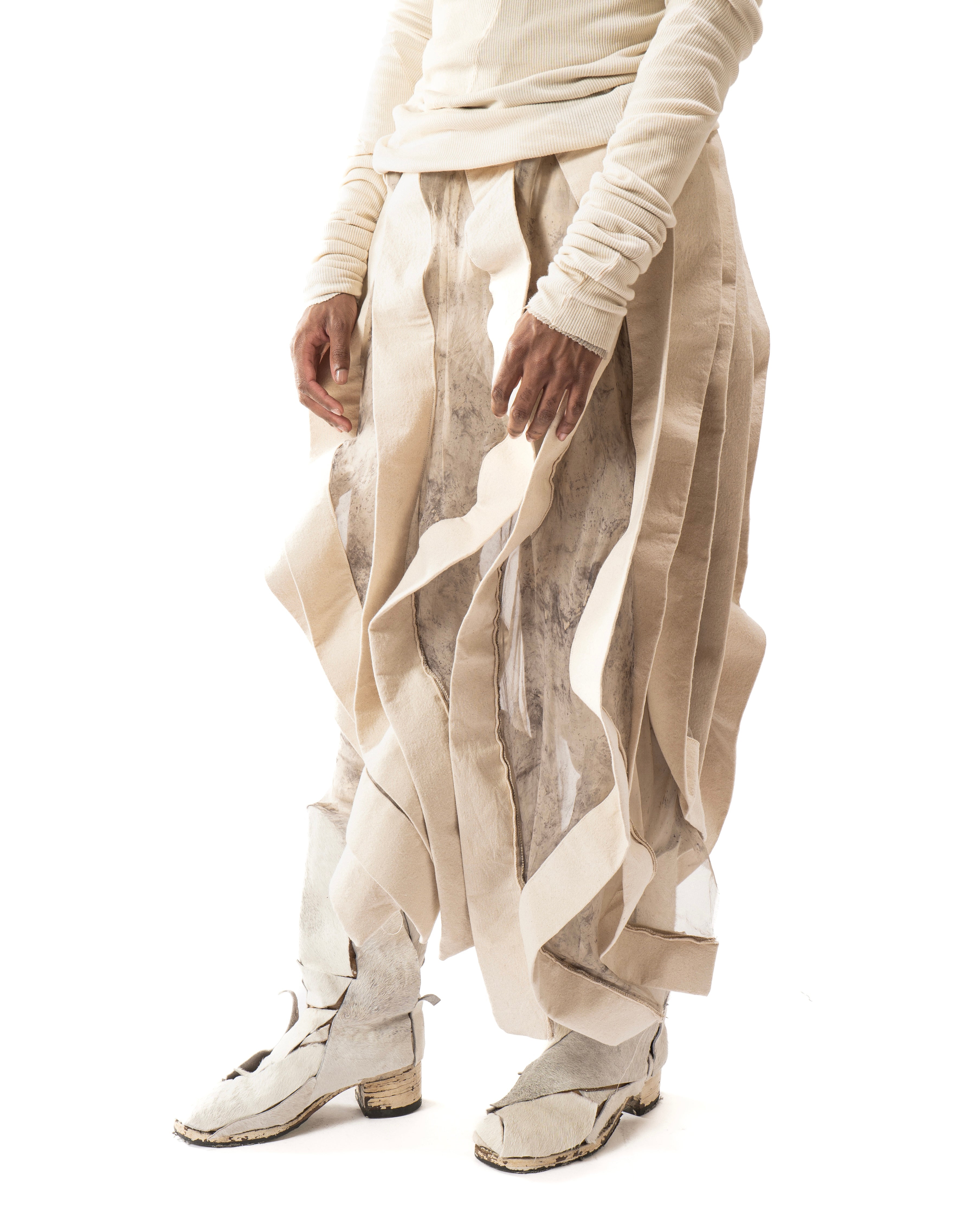 OXIDIZED IRON REVERSIBLE POST HUMAN SKIRT