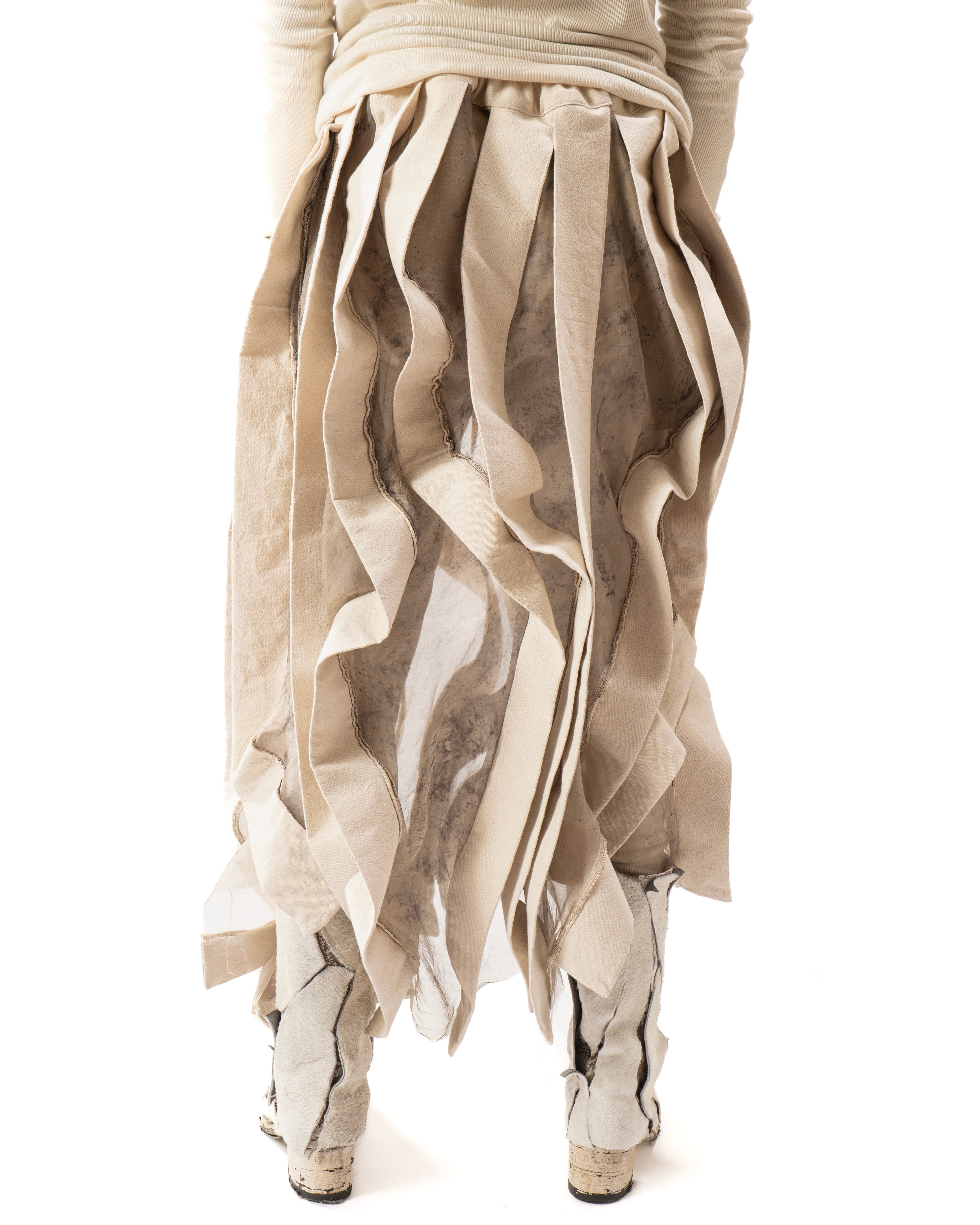 OXIDIZED IRON REVERSIBLE POST HUMAN SKIRT