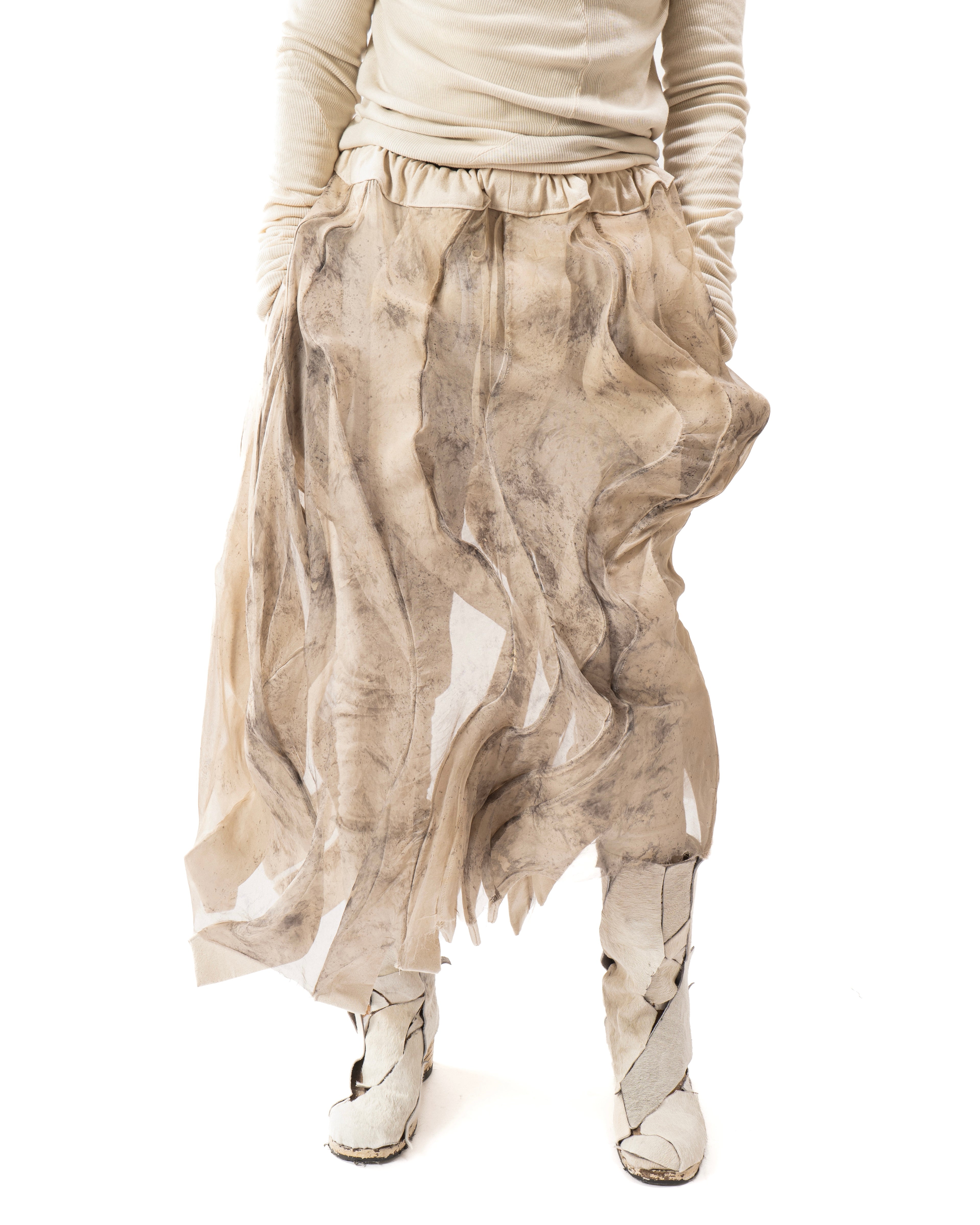 OXIDIZED IRON REVERSIBLE POST HUMAN SKIRT