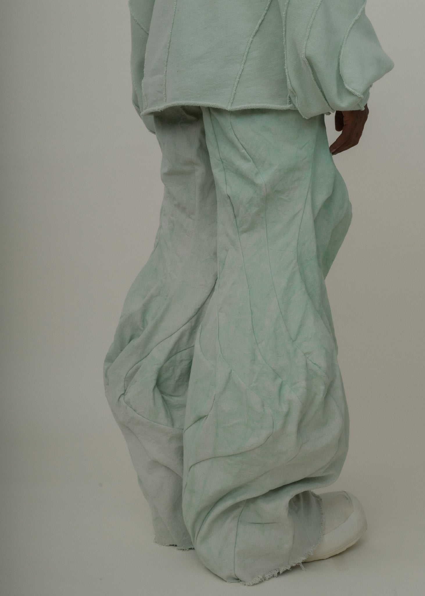 SAMPLE COPPER OXIDE DIP DYED  POST HUMAN PANTS