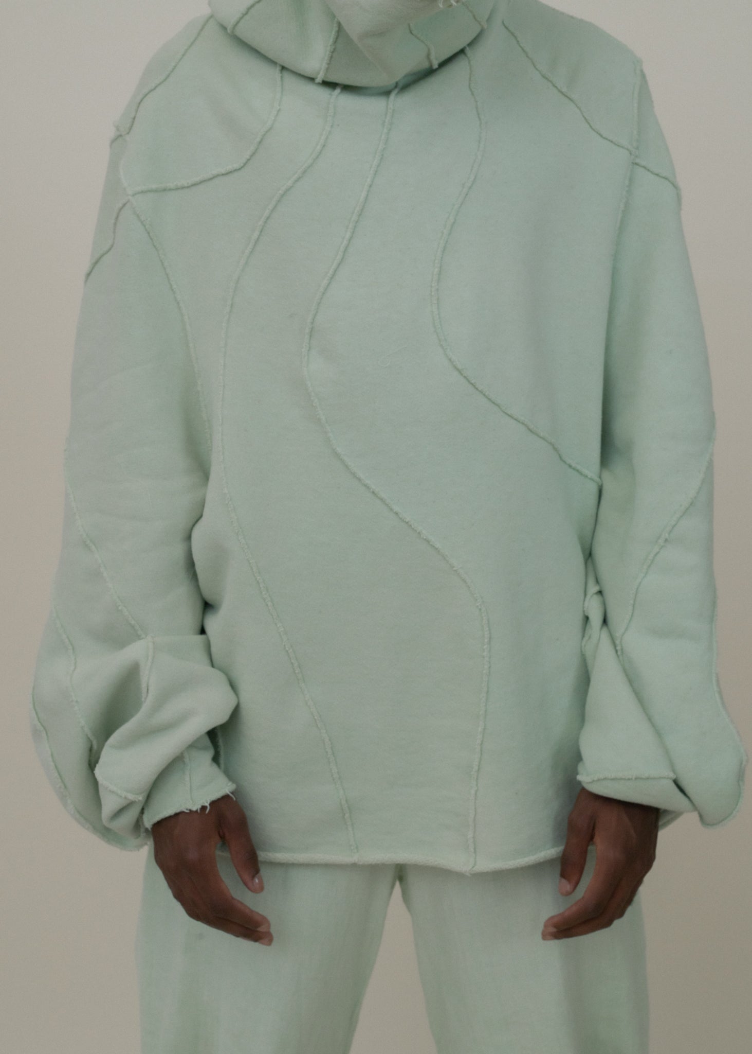 SAMPLE COPPER OXIDE DIP DYED  REVERSIBLE POST HUMAN SWEATER