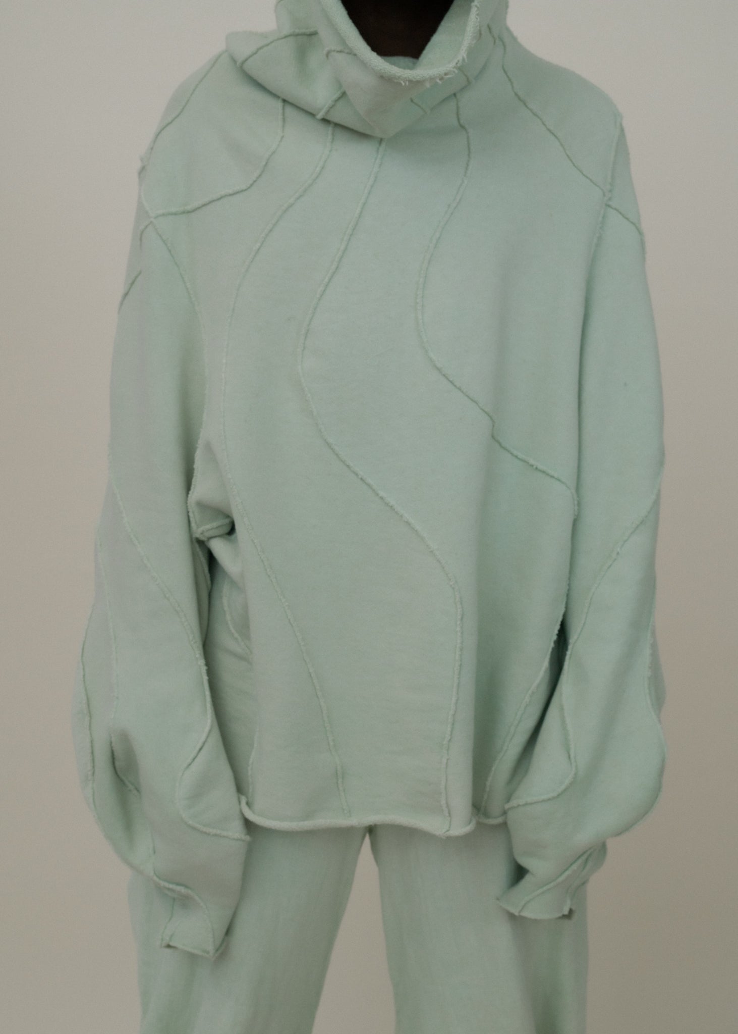 SAMPLE COPPER OXIDE DIP DYED  REVERSIBLE POST HUMAN SWEATER