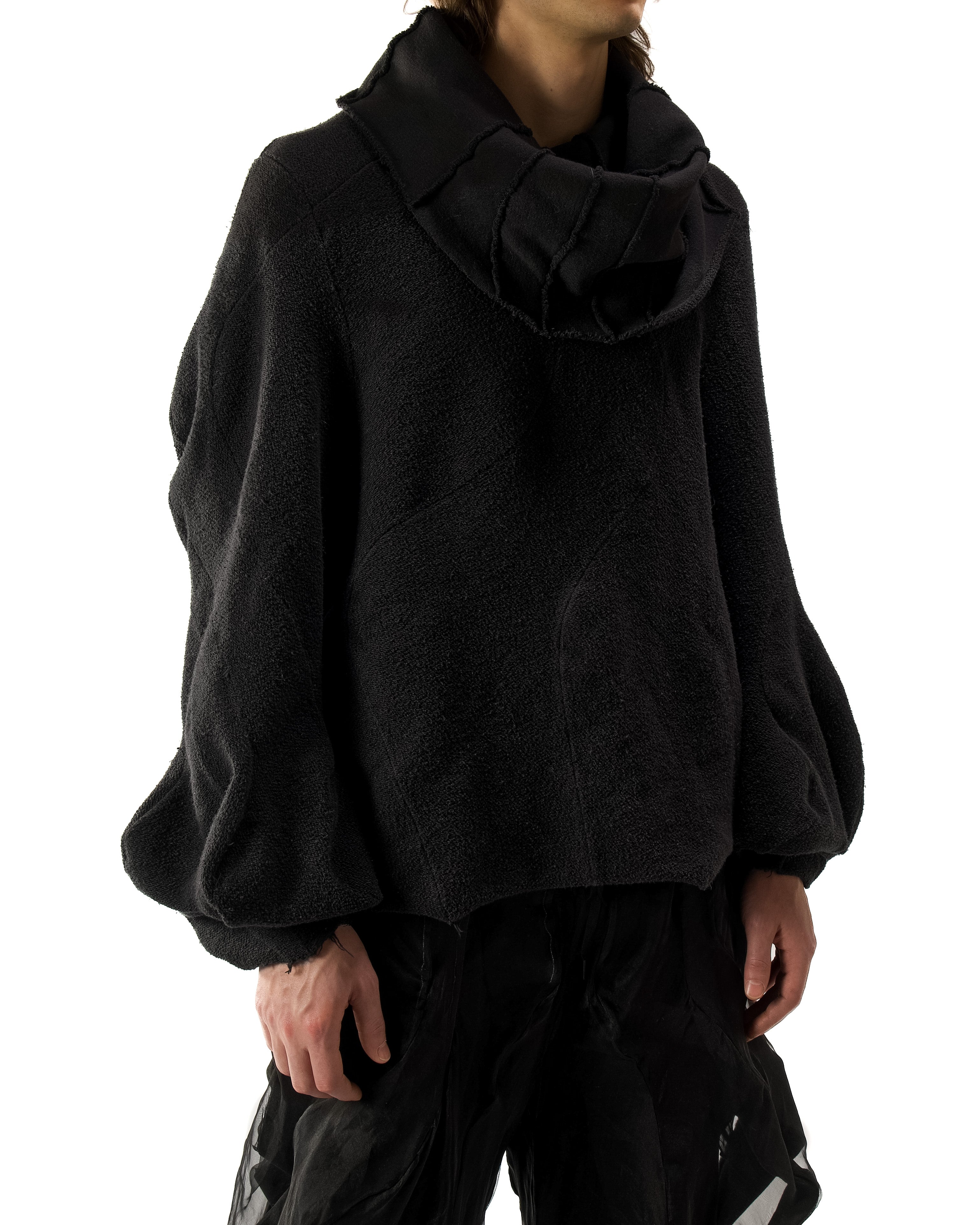 BLACK REVERSIBLE POST HUMAN SWEATER