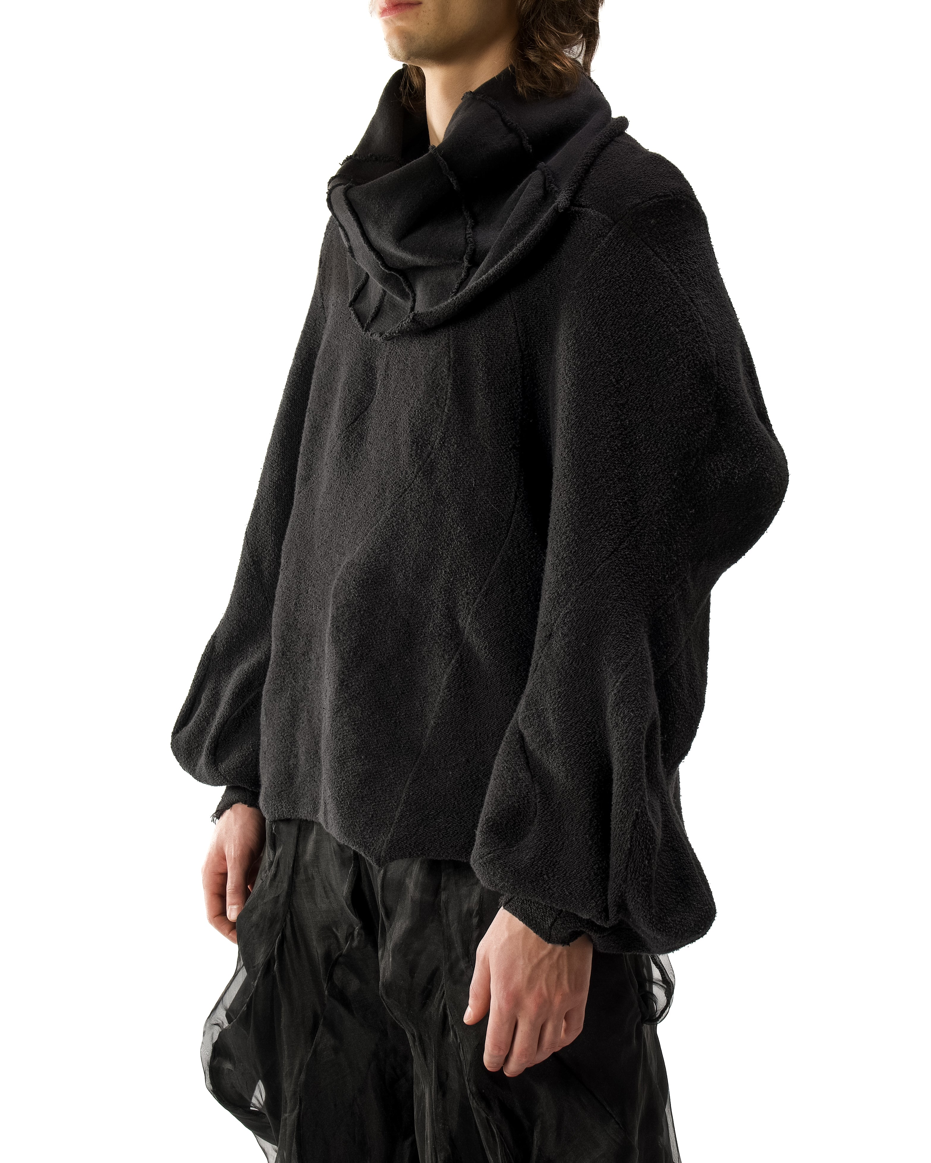 BLACK REVERSIBLE POST HUMAN SWEATER