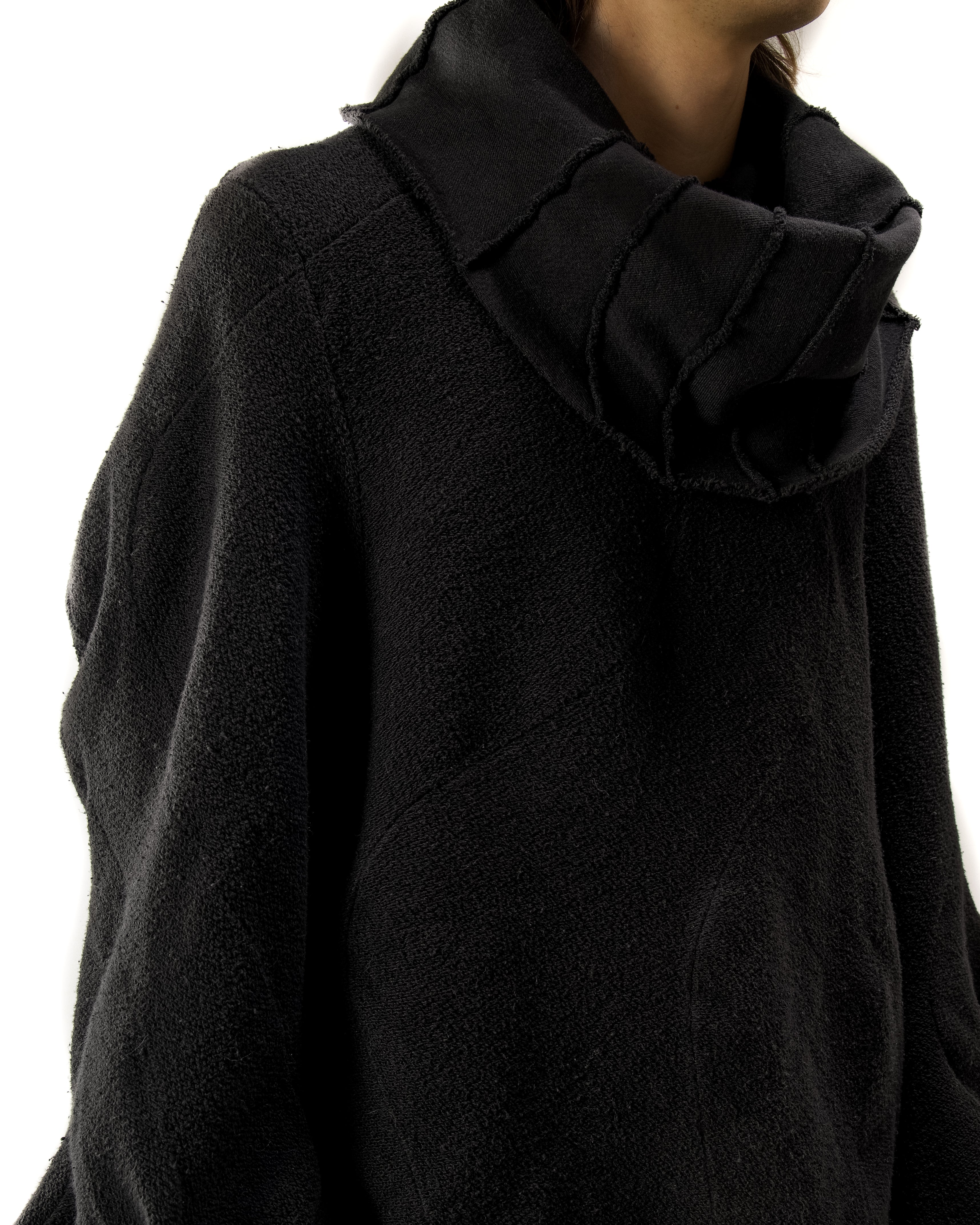 BLACK REVERSIBLE POST HUMAN SWEATER