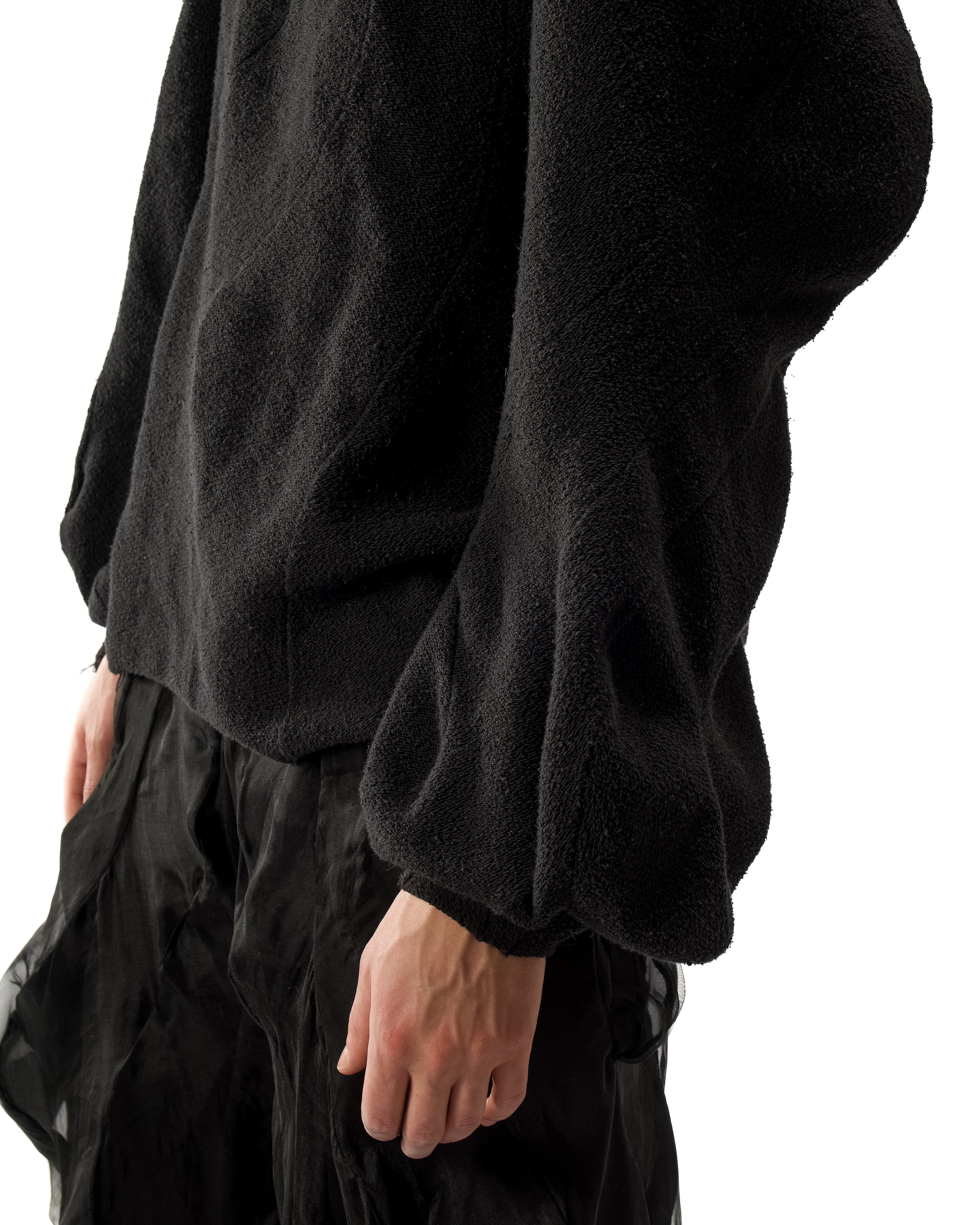 BLACK REVERSIBLE POST HUMAN SWEATER