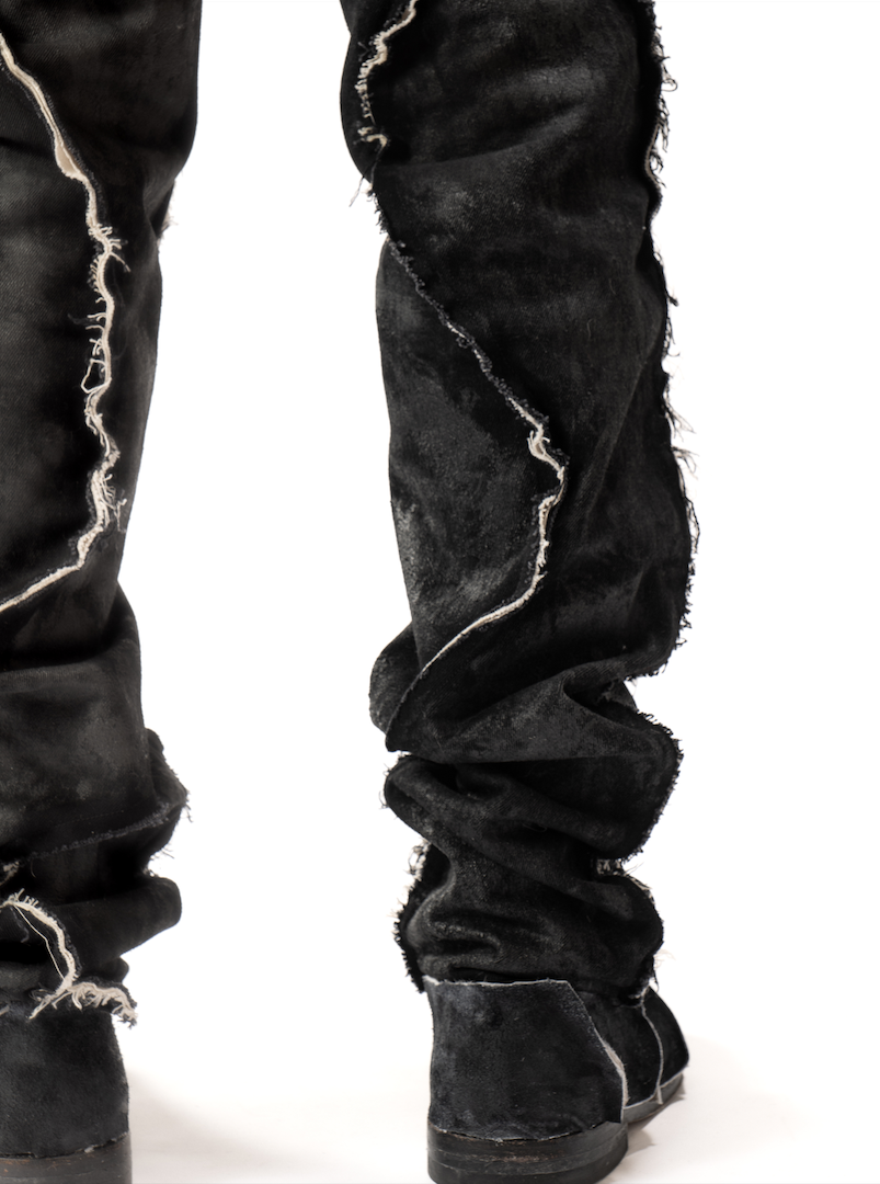 WAXED REVERSIBLE RAW EDGE ORGANIC JEANS