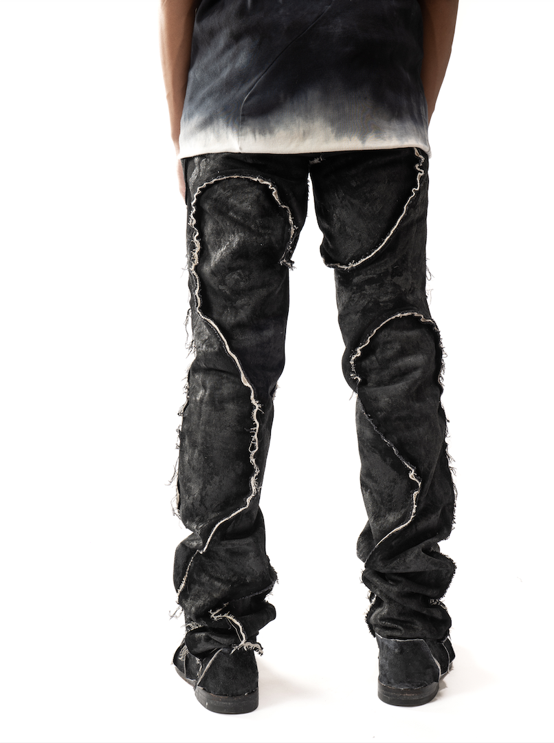 WAXED REVERSIBLE RAW EDGE ORGANIC JEANS