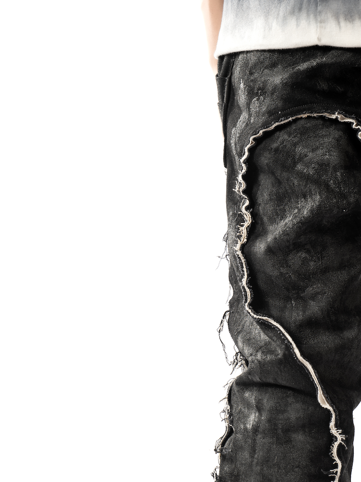 WAXED REVERSIBLE RAW EDGE ORGANIC JEANS