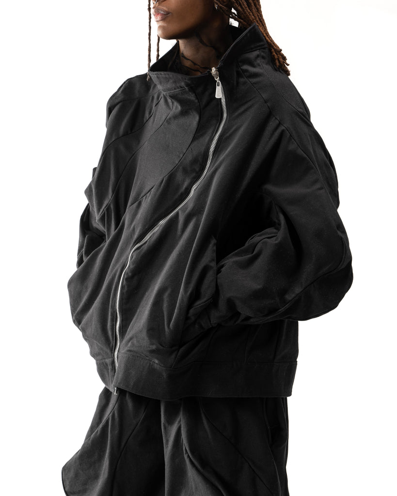 BLACK WAXED REVERSIBLE POST HUMAN JACKET