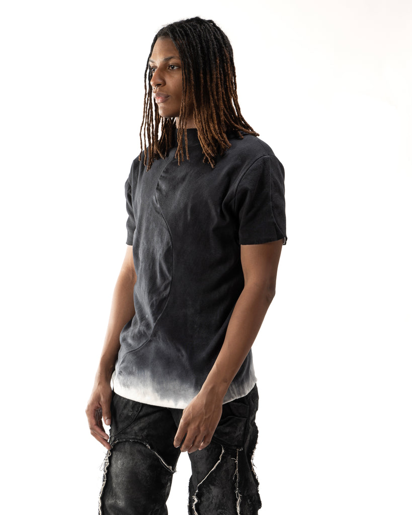 BLACK DIP DYED REVERSIBLE T-SHIRT